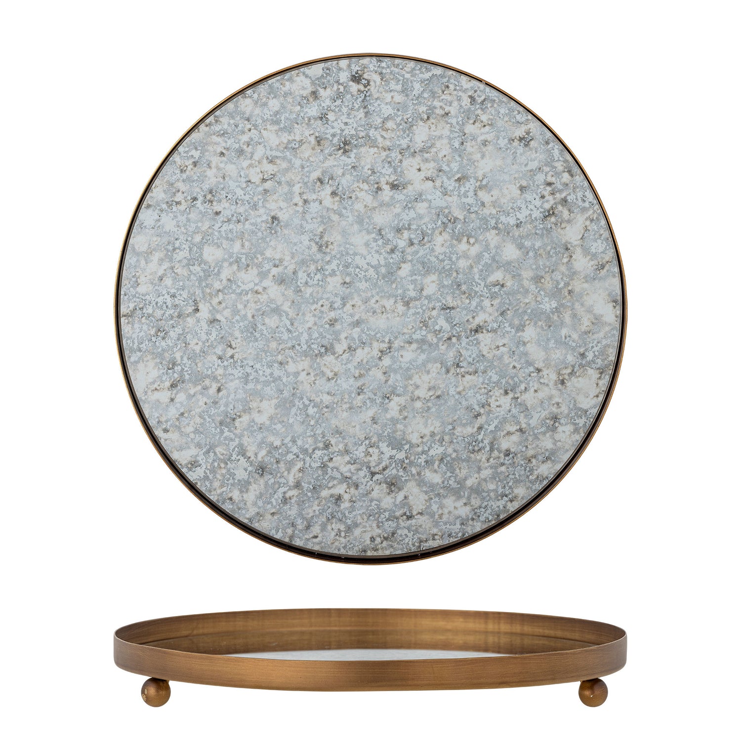 Bloomingville Glacier Fad, Gold, Metal, Glass