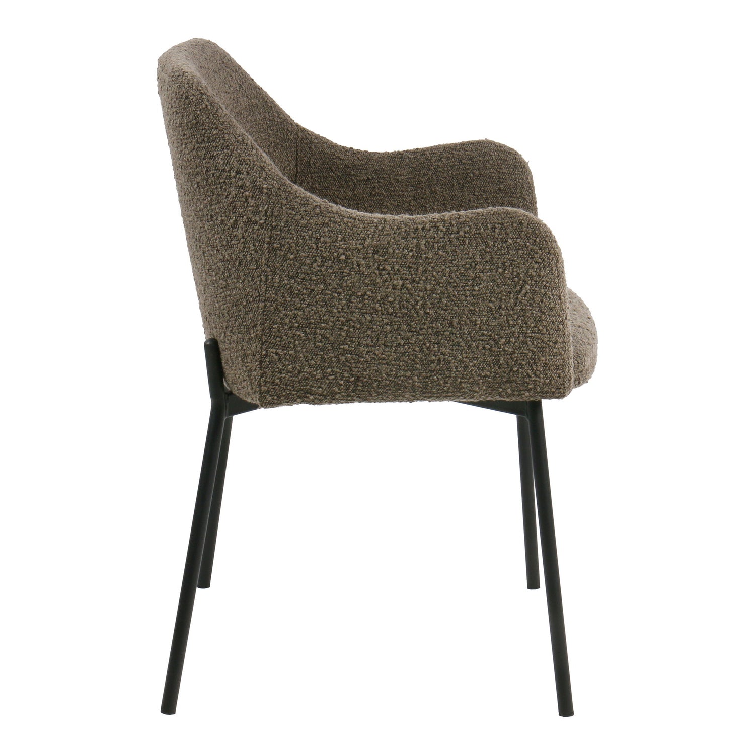 Melilla Dining Table Chair - Dining Table Chair, Bouclé, Brown, Black Ben HN1064