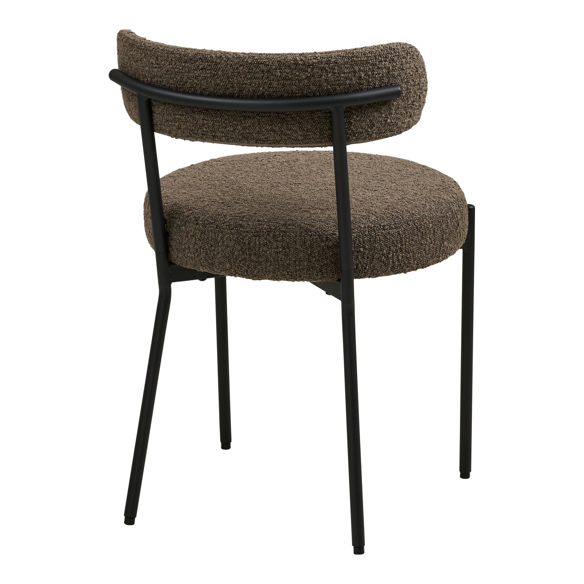 Badalona Dining table chair - Dining table chair, bouclé, brown, black legs HN1064