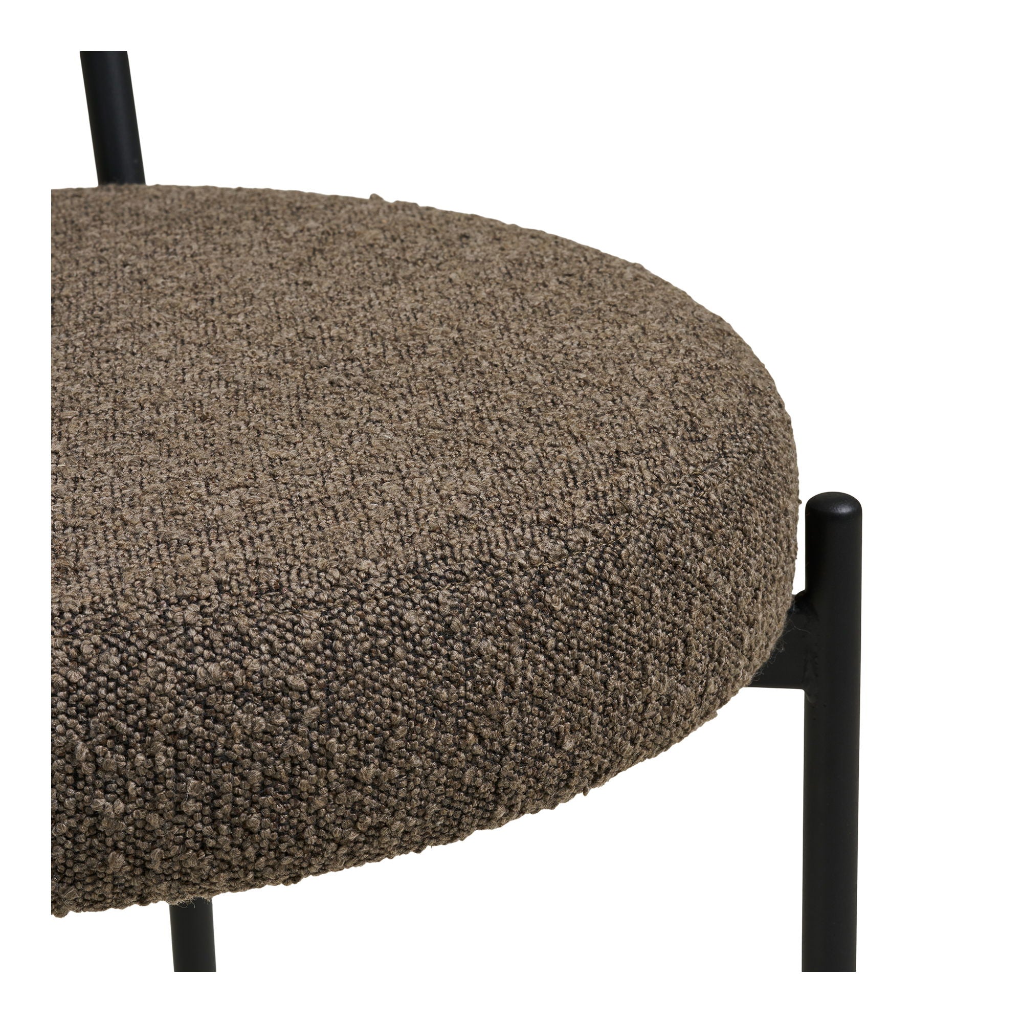 Badalona Dining table chair - Dining table chair, bouclé, brown, black legs HN1064