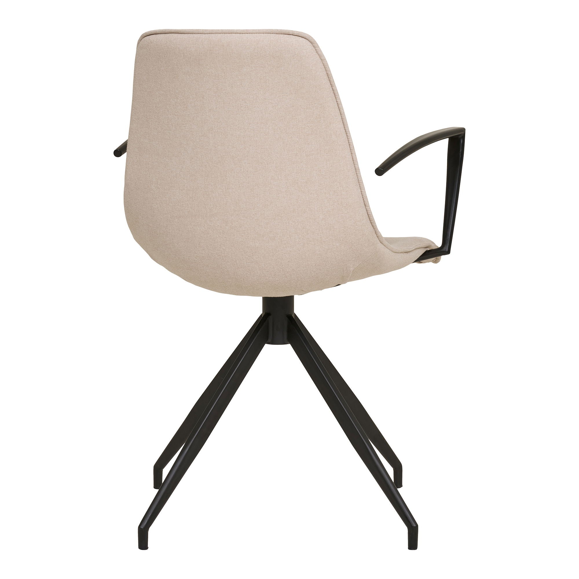 Dining table chair, swivel foot, armrests, sand with black legs