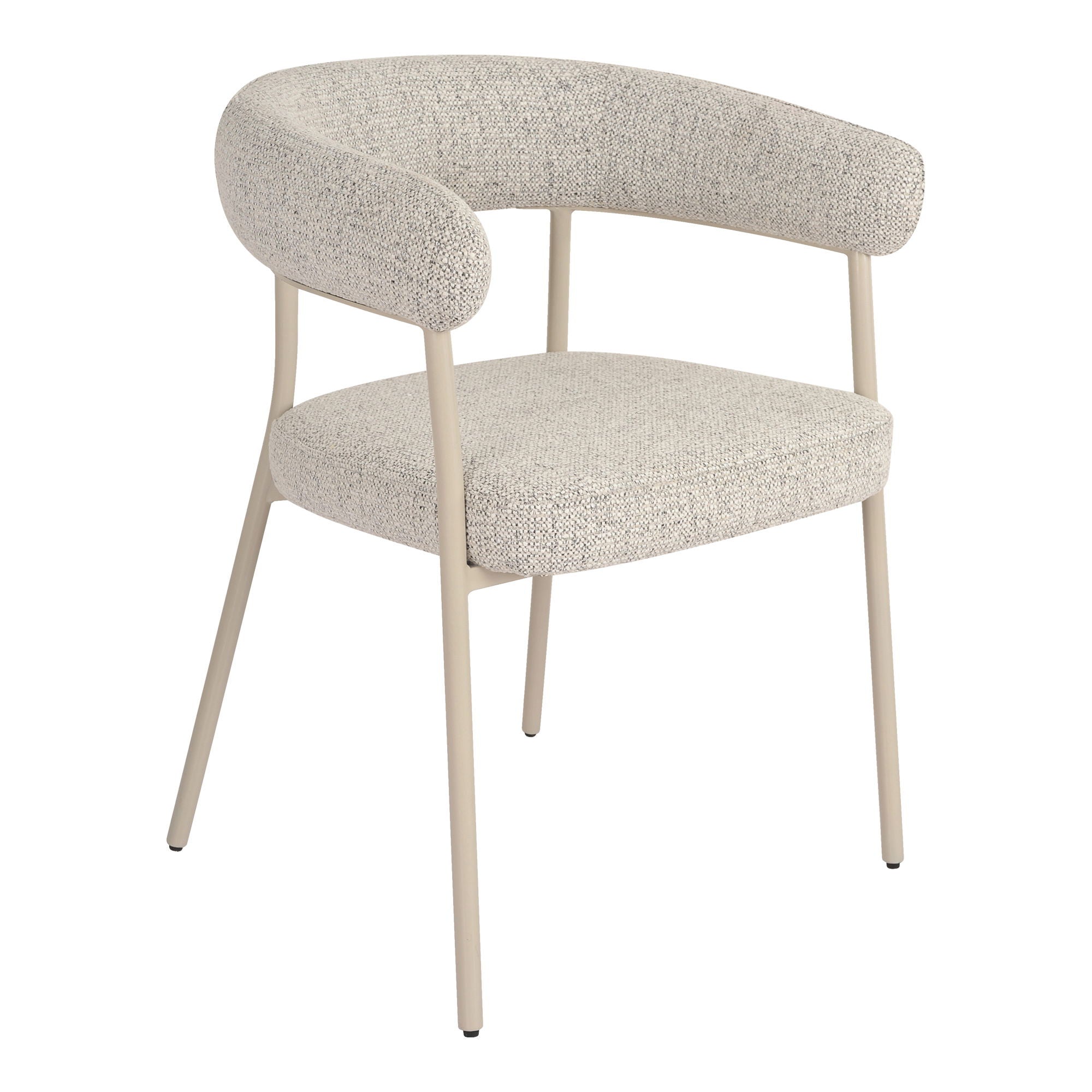 Dining table chair, bouclé, sand with gray legs, HN1284