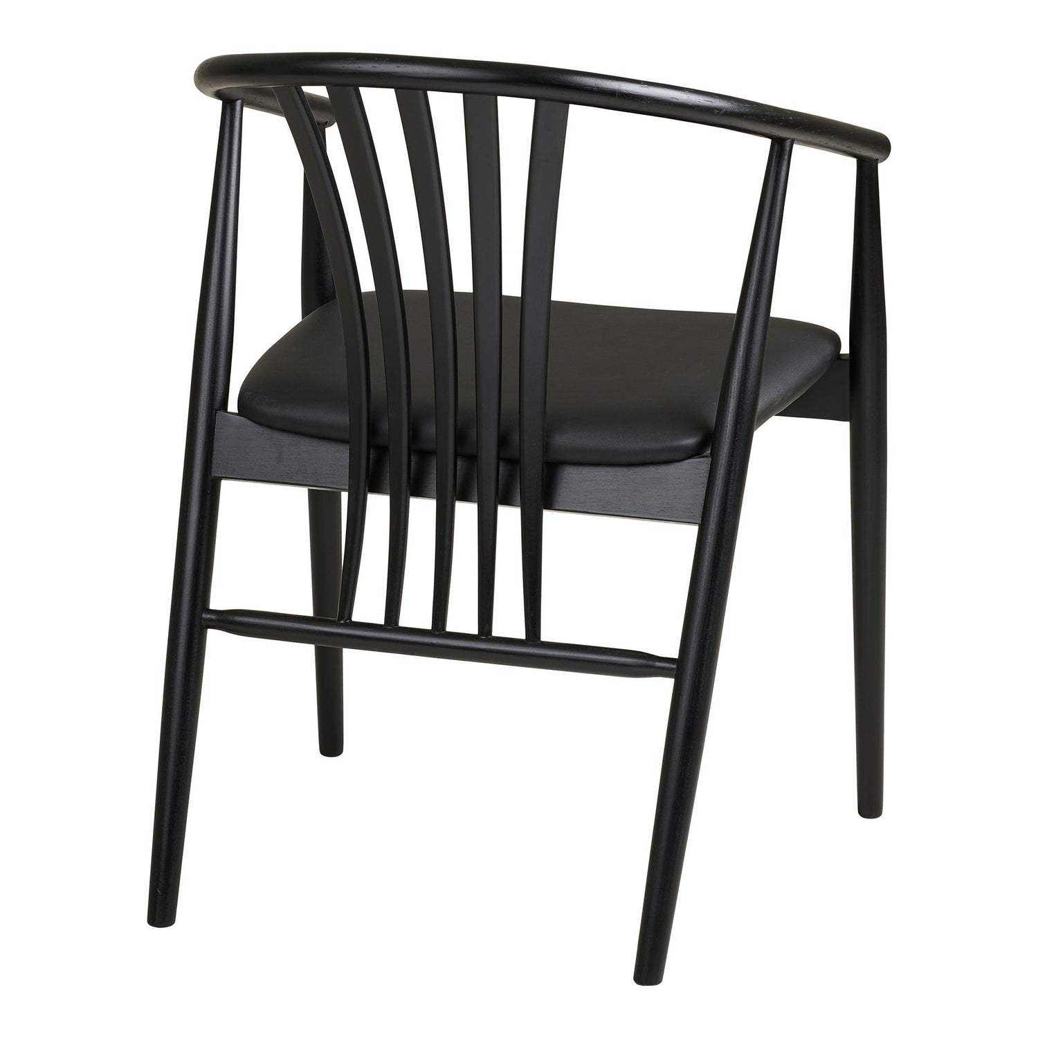 Agustin Dining Table Chair - Dining Table Chair, Beech Wood with PU Seat, Black HN1219