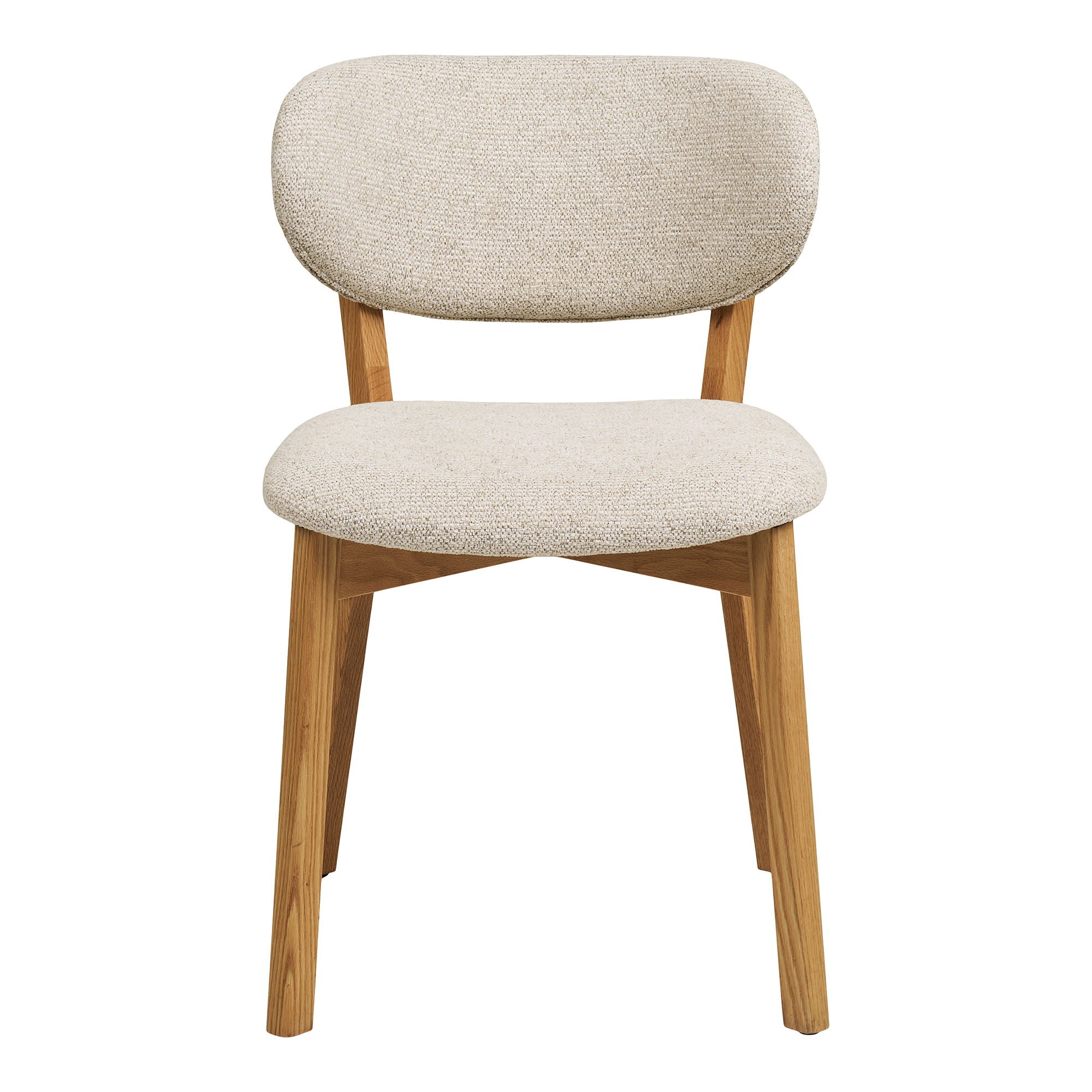 Dunkirk Dining table chair - Dining table chair, oak with fabric seat, beige HN1318