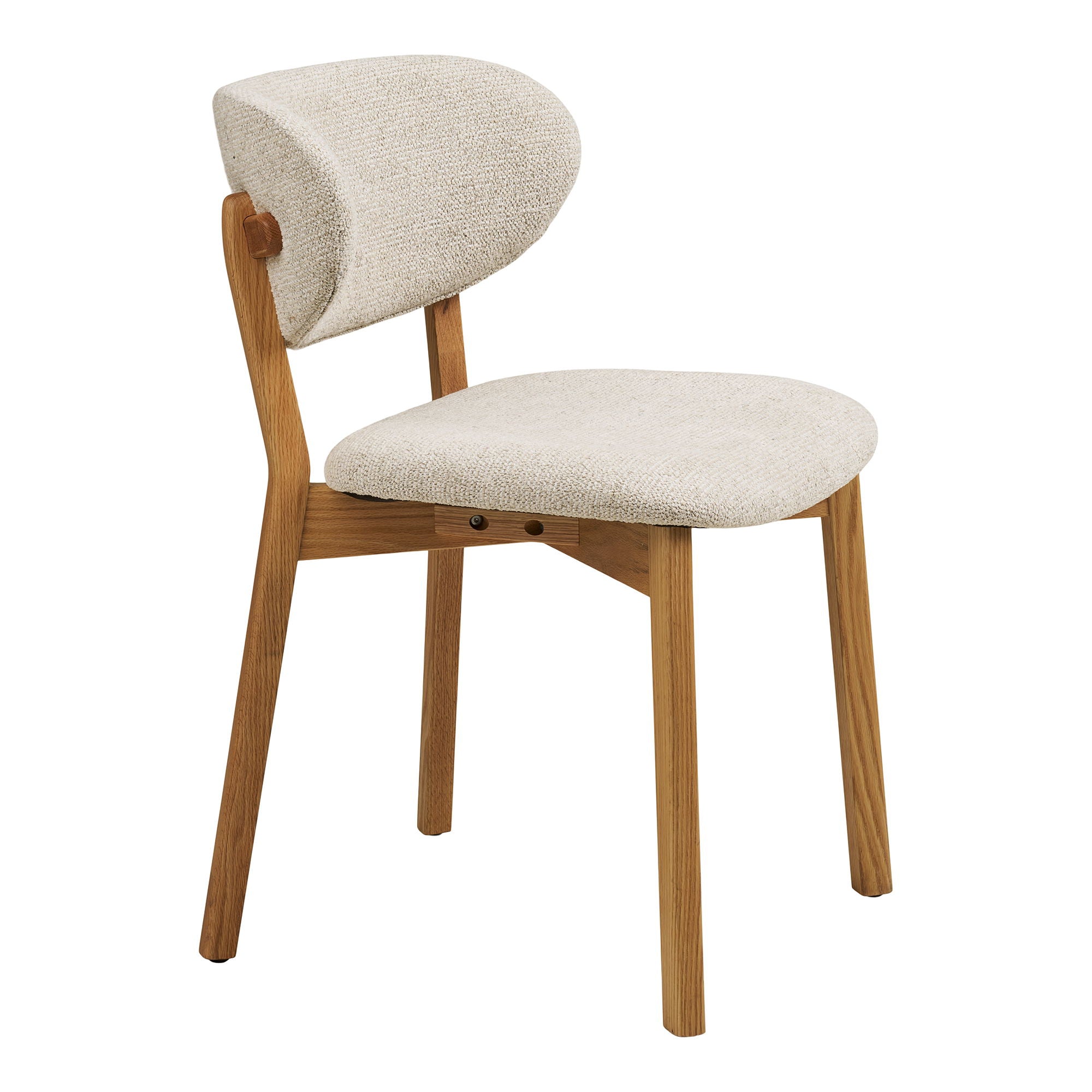 Dunkirk Dining table chair - Dining table chair, oak with fabric seat, beige HN1318