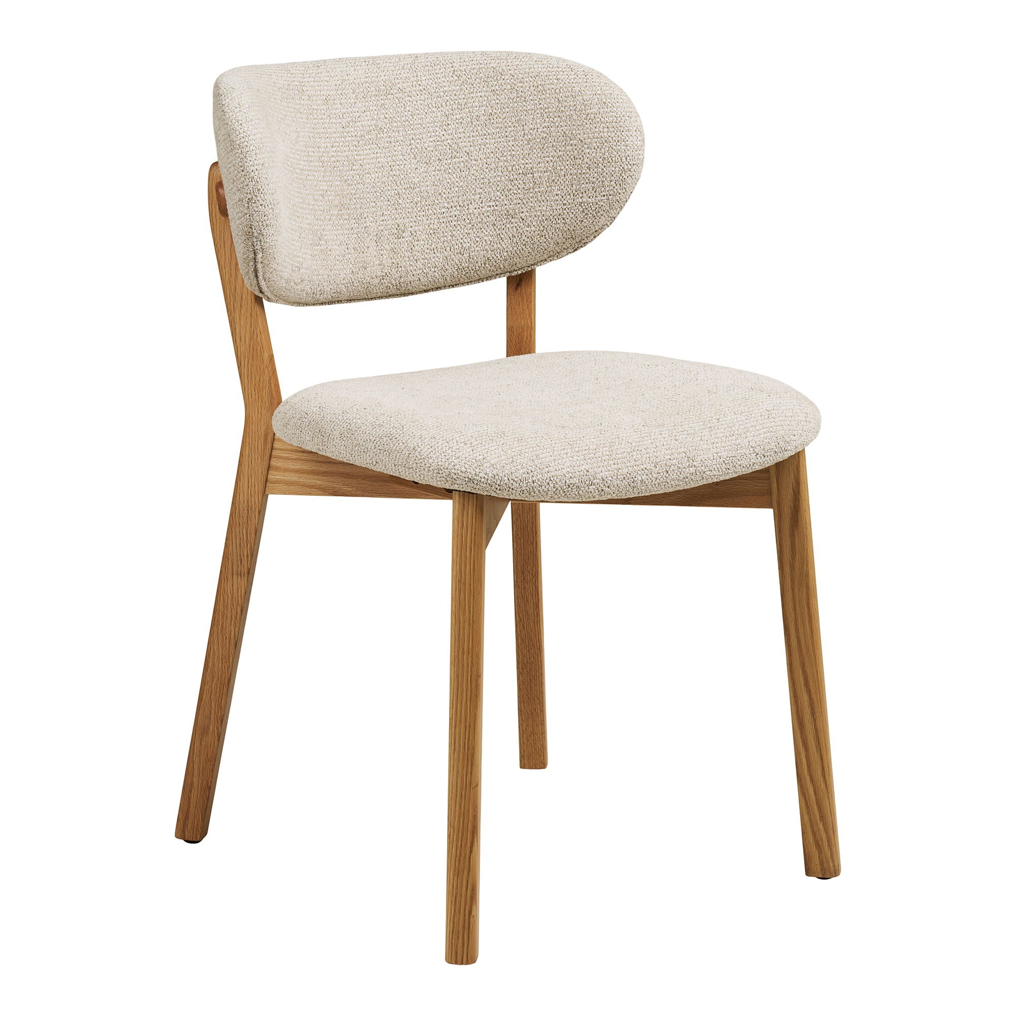 Dunkirk Dining table chair - Dining table chair, oak with fabric seat, beige HN1318