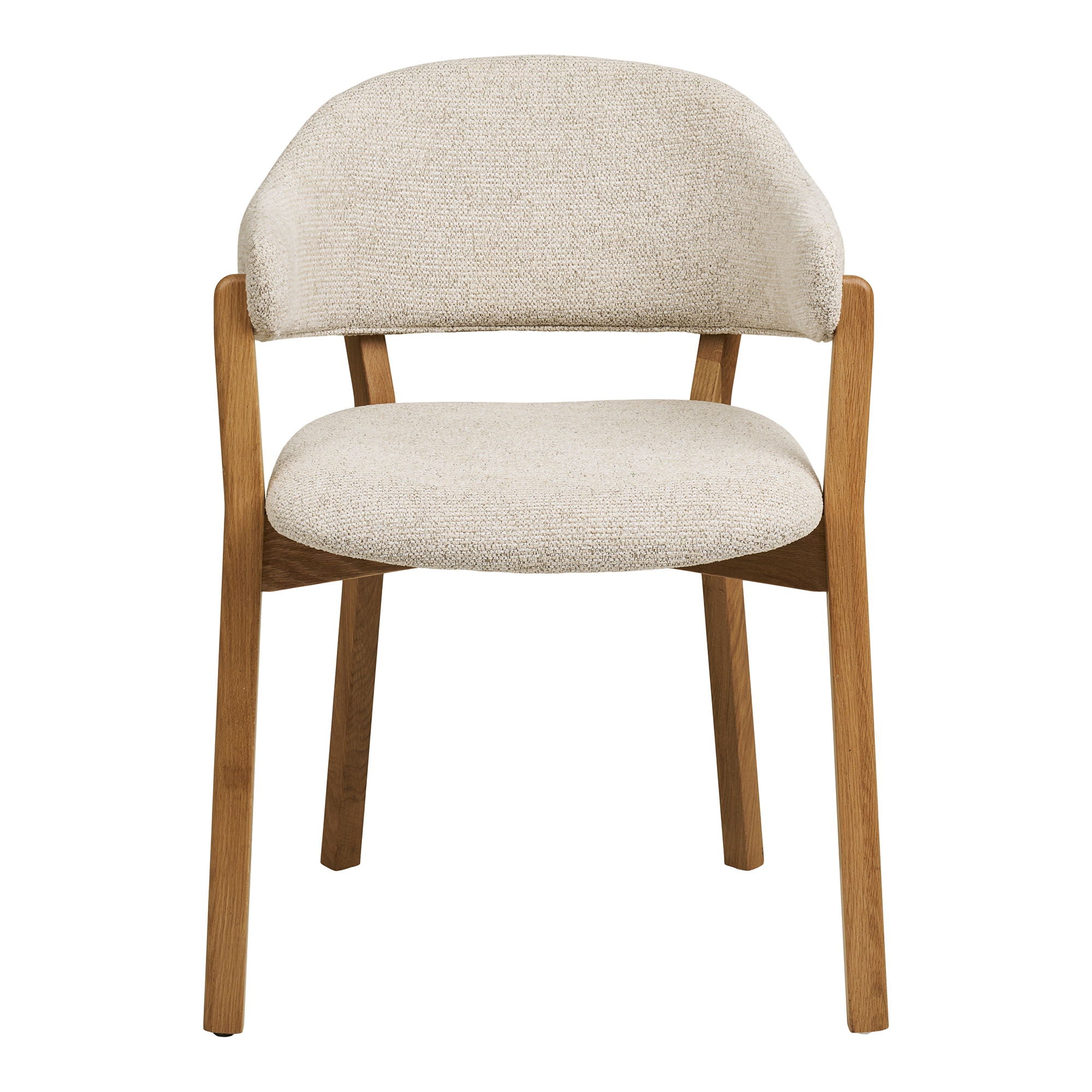 Dunkirk Dining table chair - Dining table chair, armrest, oak with fabric seat, beige HN1318