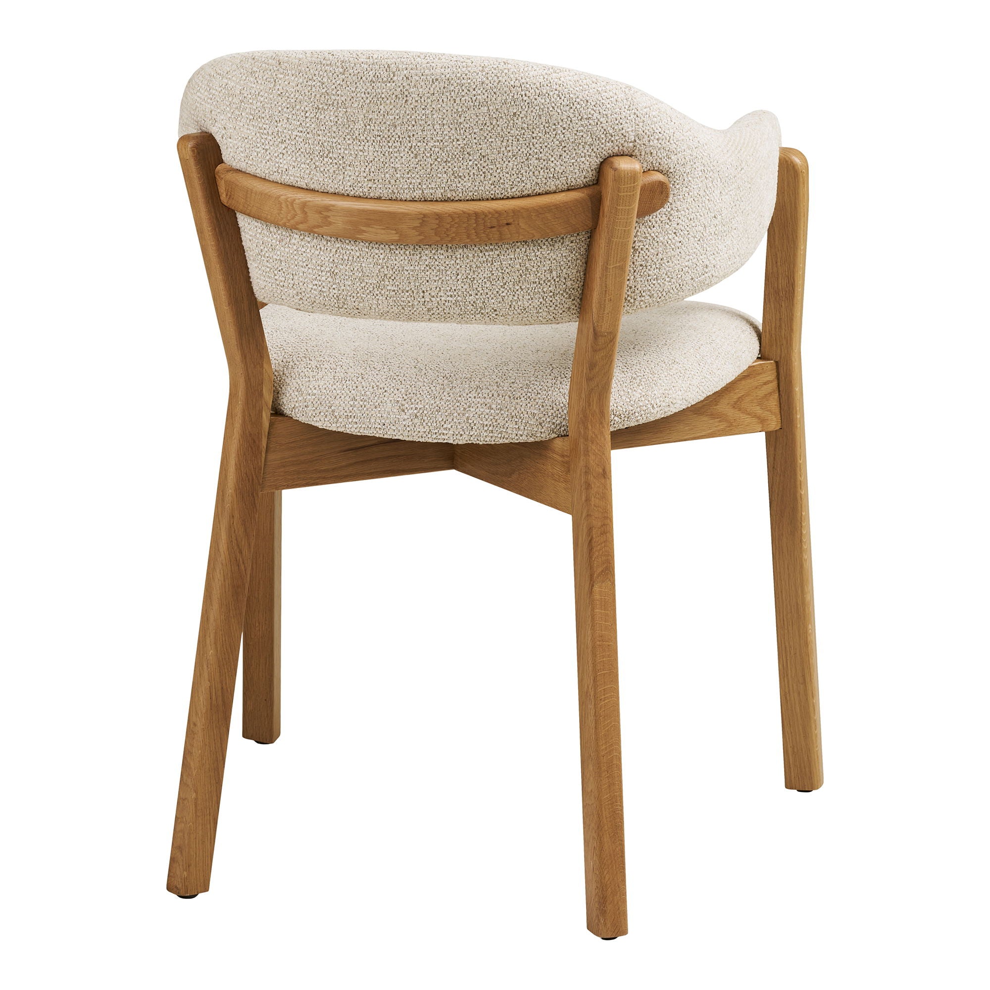 Dunkirk Dining table chair - Dining table chair, armrest, oak with fabric seat, beige HN1318
