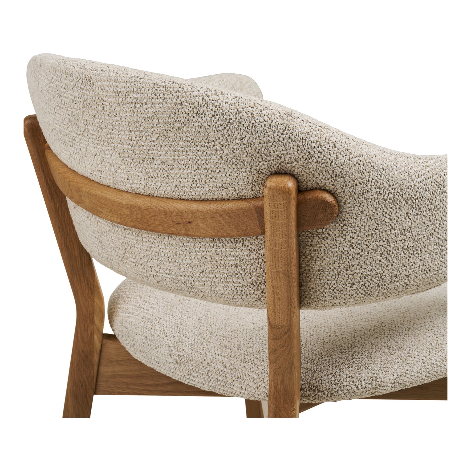 Dunkirk Dining table chair - Dining table chair, armrest, oak with fabric seat, beige HN1318