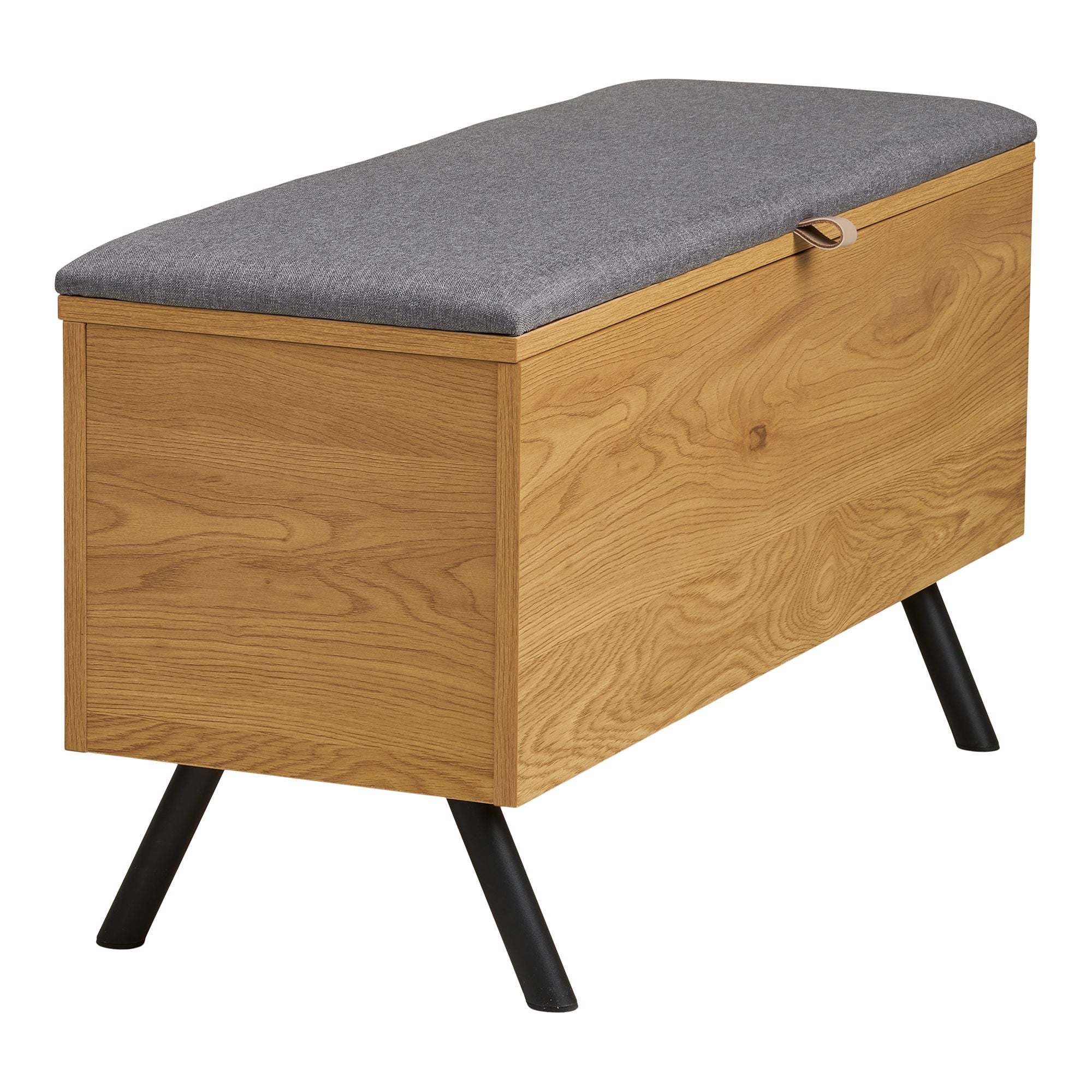 Barco bench with storage - bench with storage, oak look 92x33x48 cm