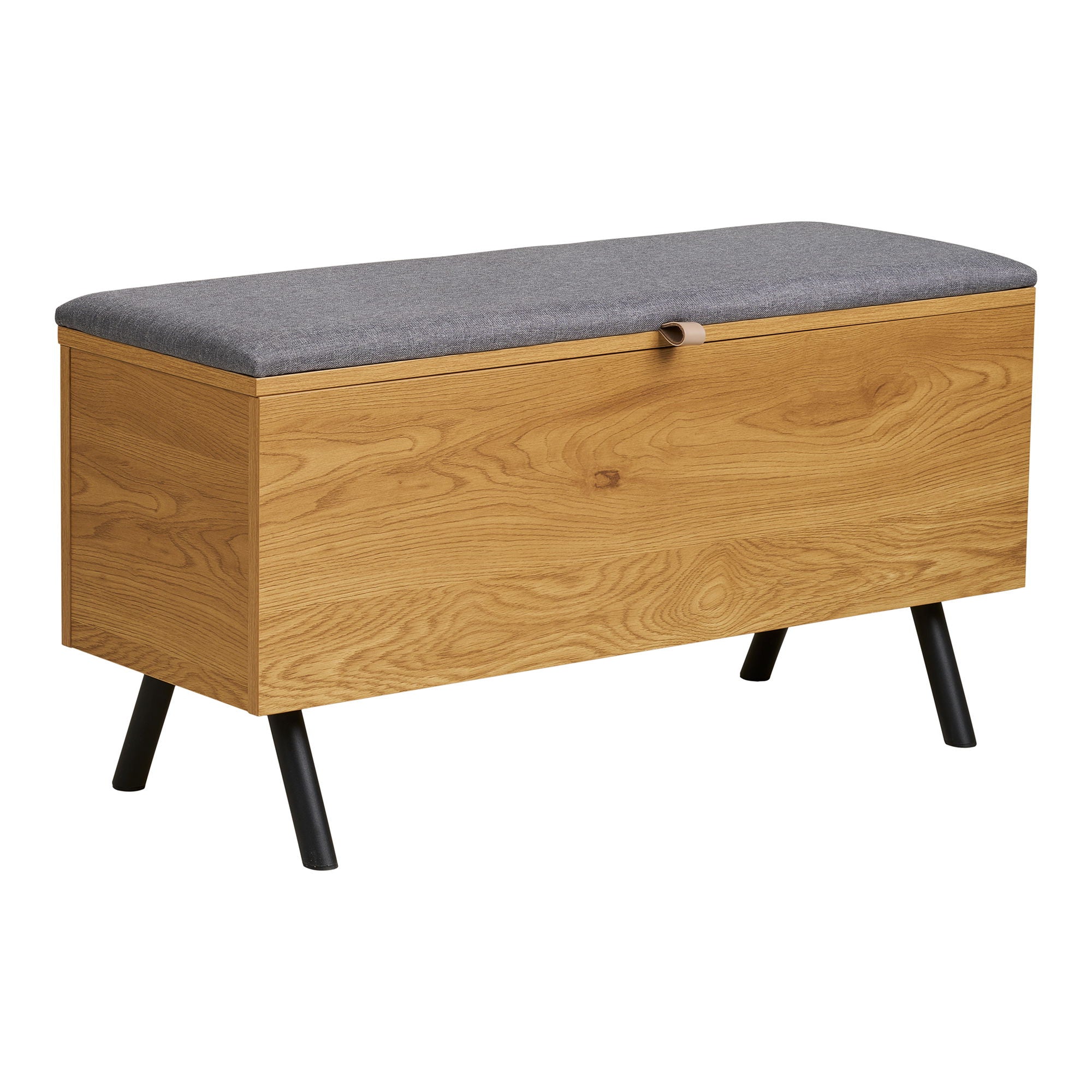Barco bench with storage - bench with storage, oak look 92x33x48 cm