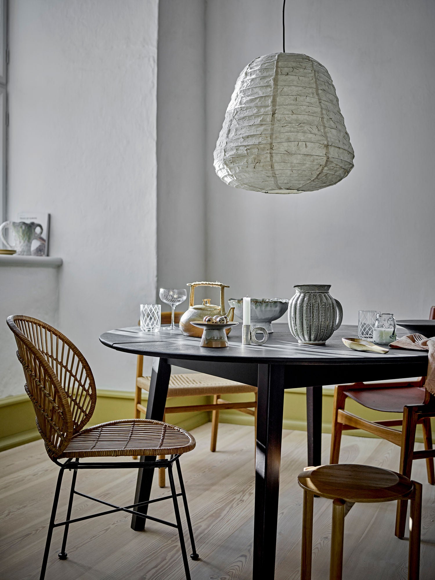 Bloomingville Peron Dining Table, Black, FSC® 100%, oak