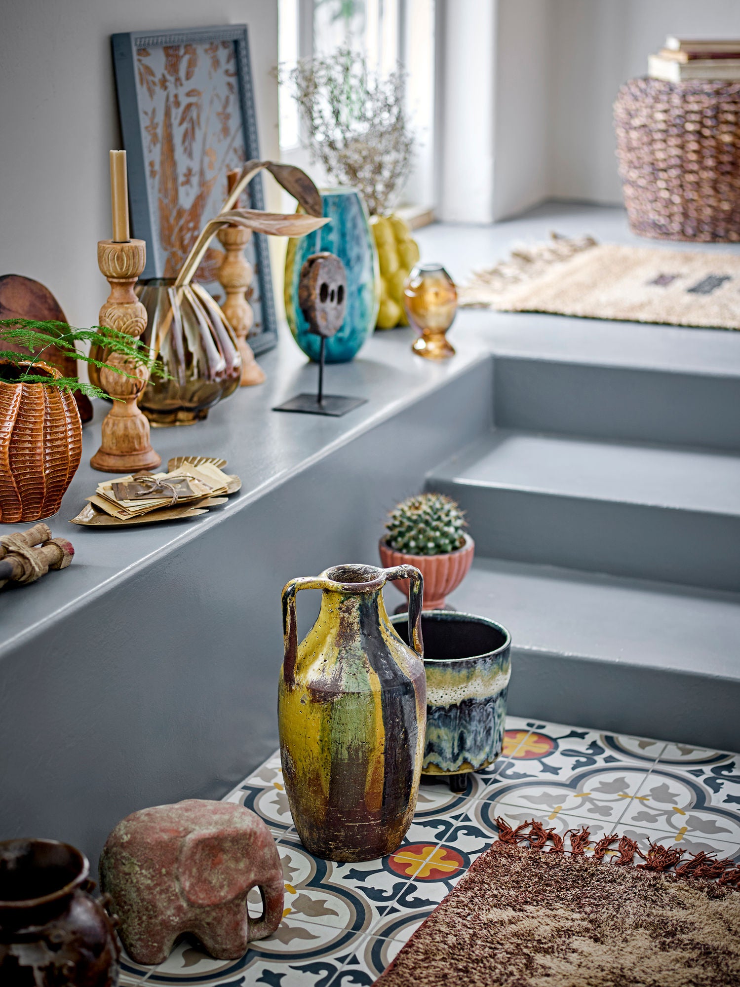 Creative Collection Kalian Vase, Blue, Glass