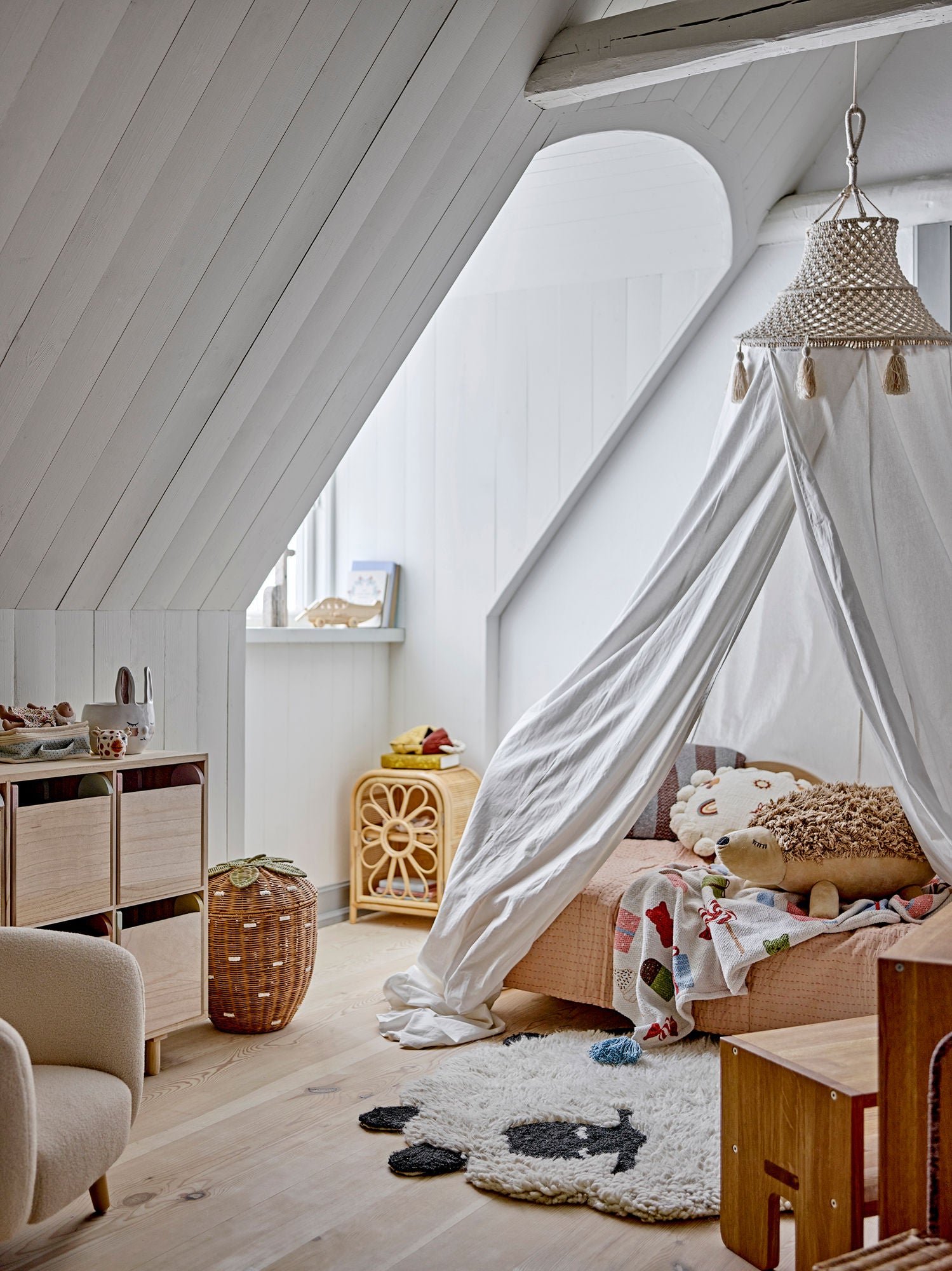 Bloomingville mini dolly rug, white, wool