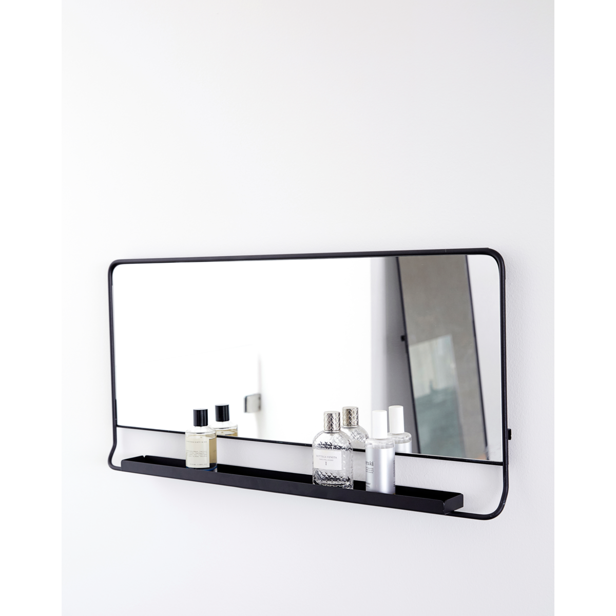 Mirror with shelf, HDChic, Black
