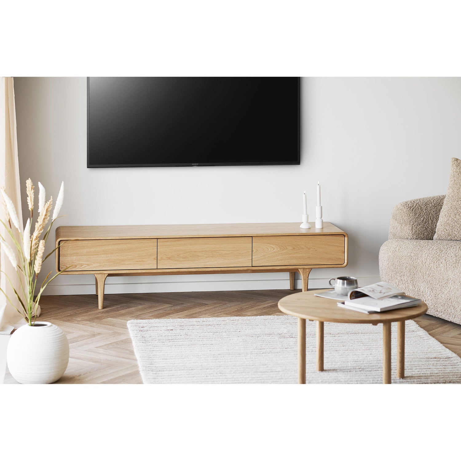 Jena Coffee Table - Coffee Table, Oak, Nature Ø70x40 cm