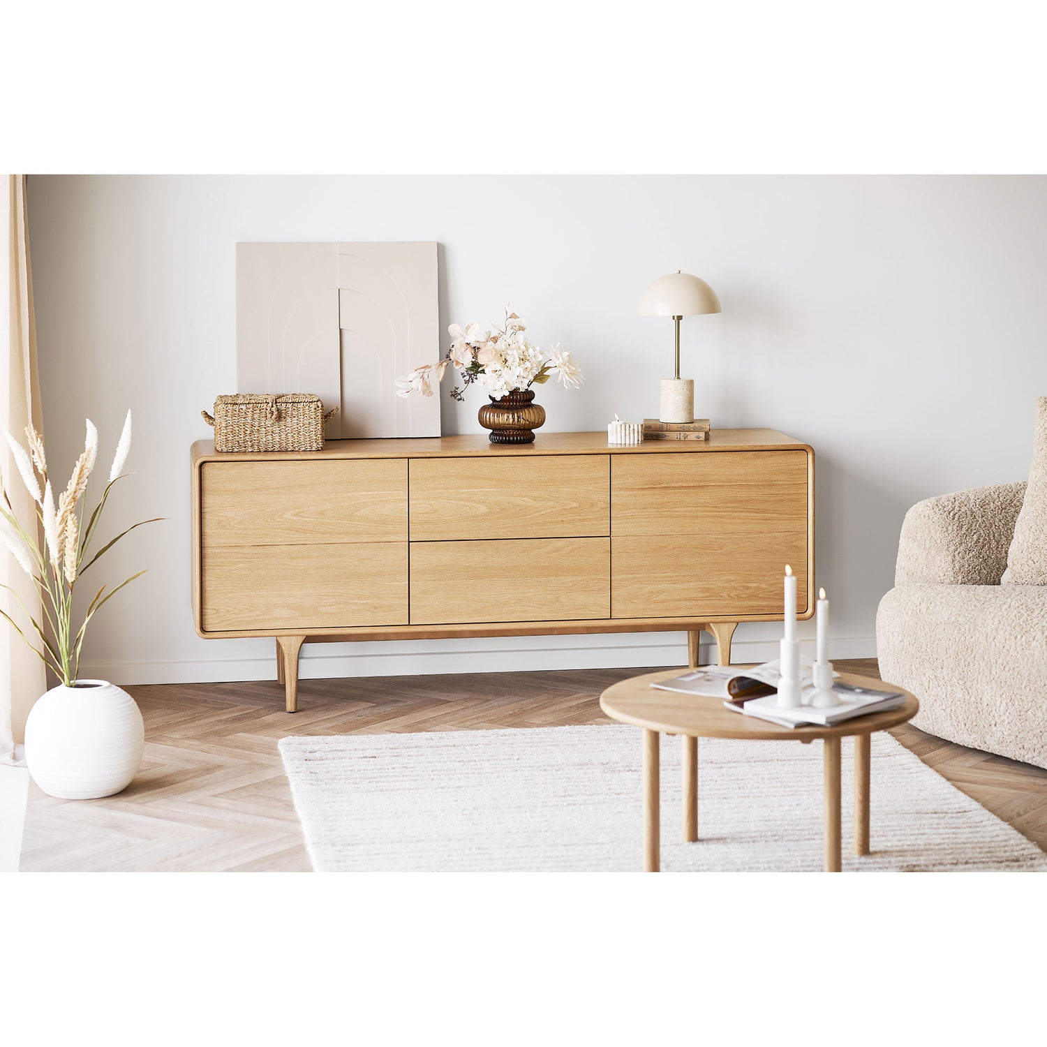 Jena Coffee Table - Coffee Table, Oak, Nature Ø70x40 cm