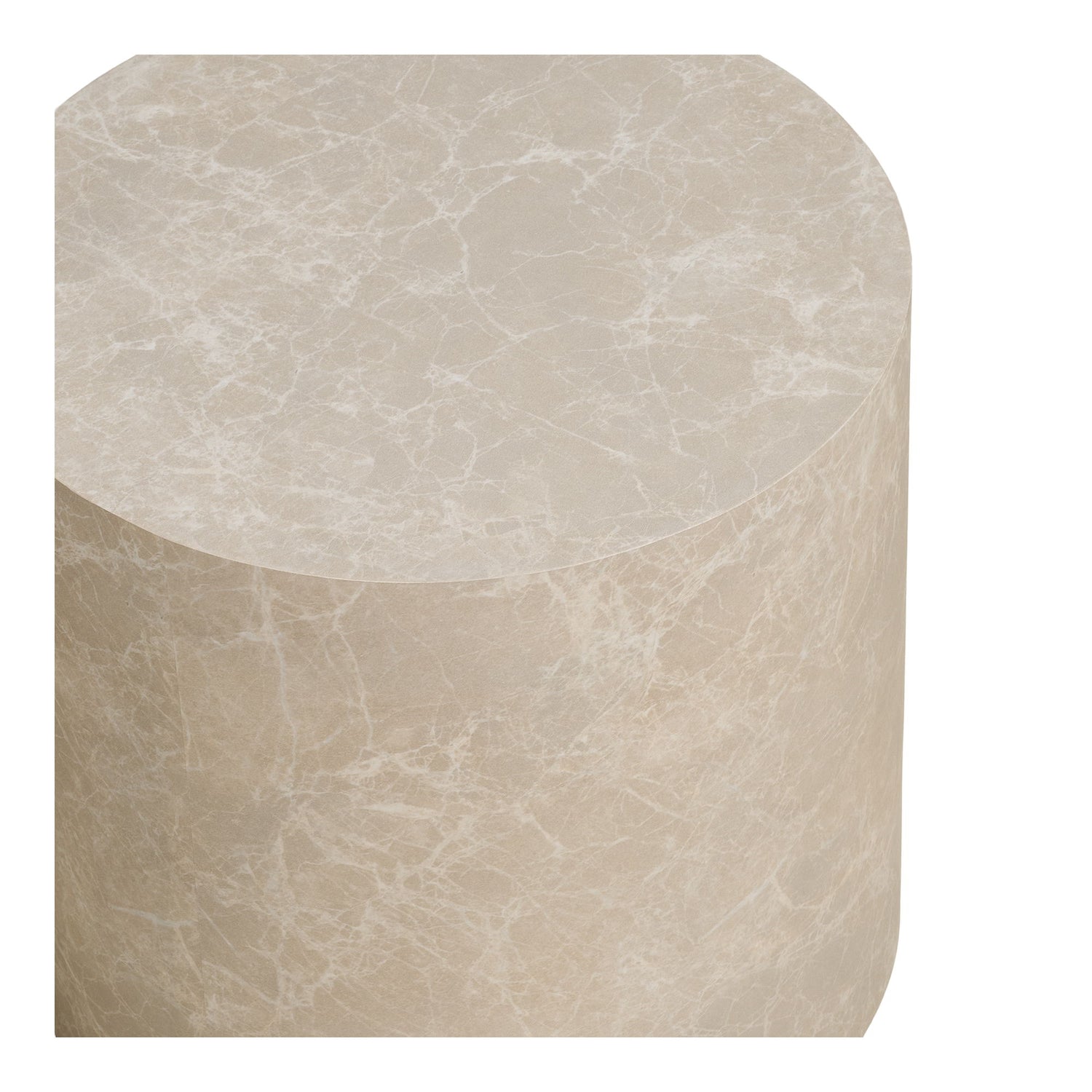 Prague Coffee table - Coffee table, marble look, round, beige set of 2