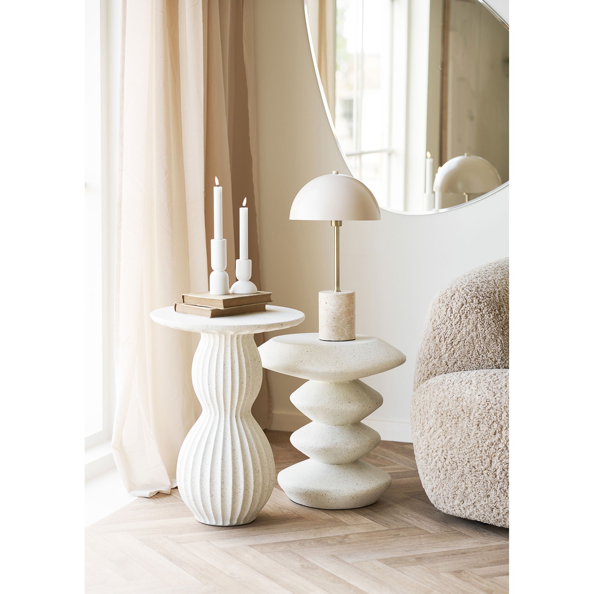 Blackburn side table - side table, fiberclay, white Ø36x45.5 cm