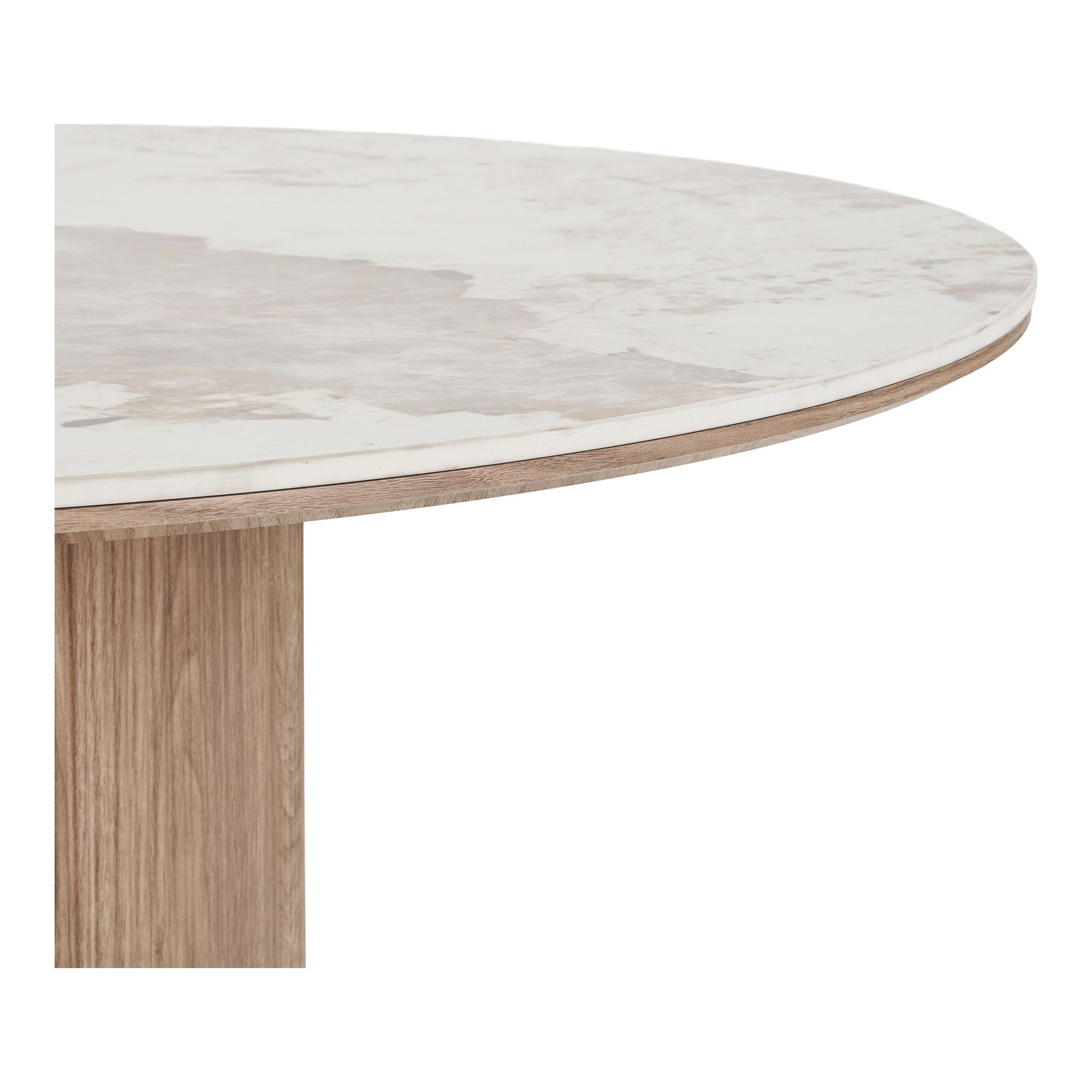 Athens Dining table - Dining table, ceramic table top, white, dark brown ø120x76 cm