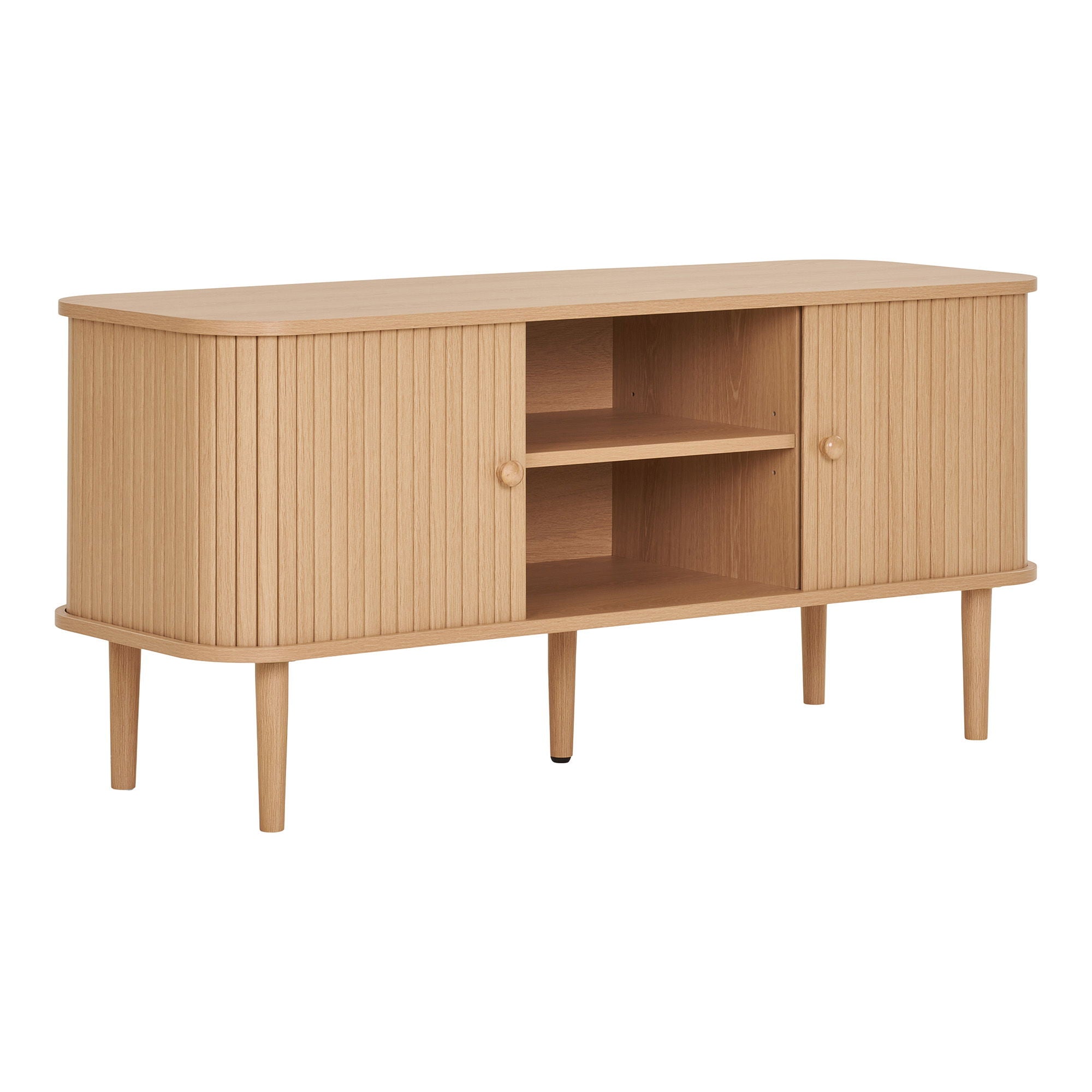 TV bench, 2 doors, natural<br>113x40x52 cm