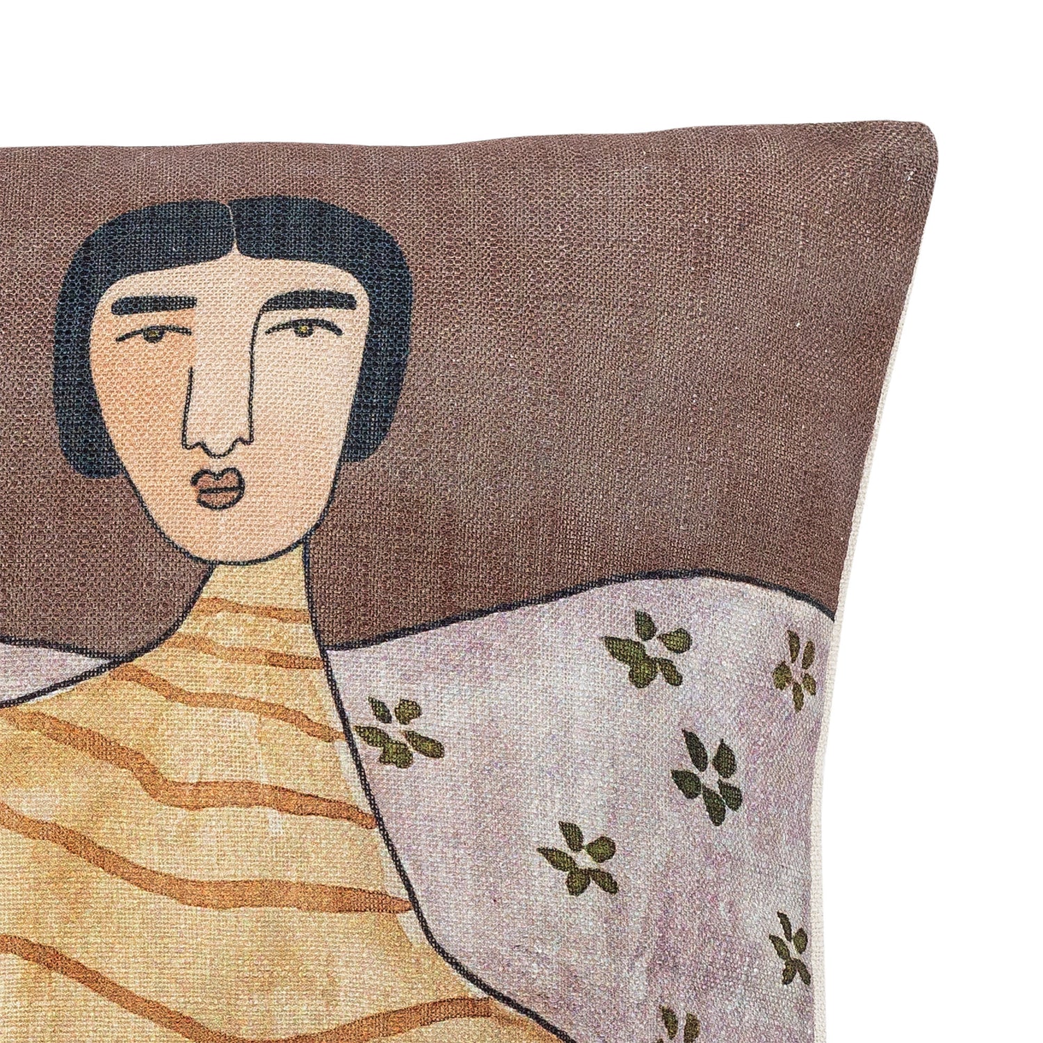 Bloomingville Zita pillow, yellow, polyester