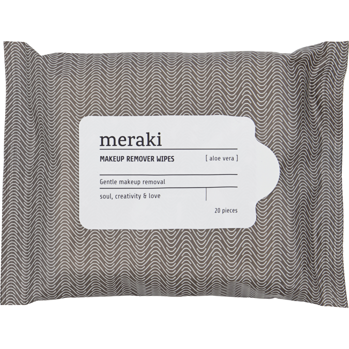 Makeup remover wipes, aloe vera, hot gray; white