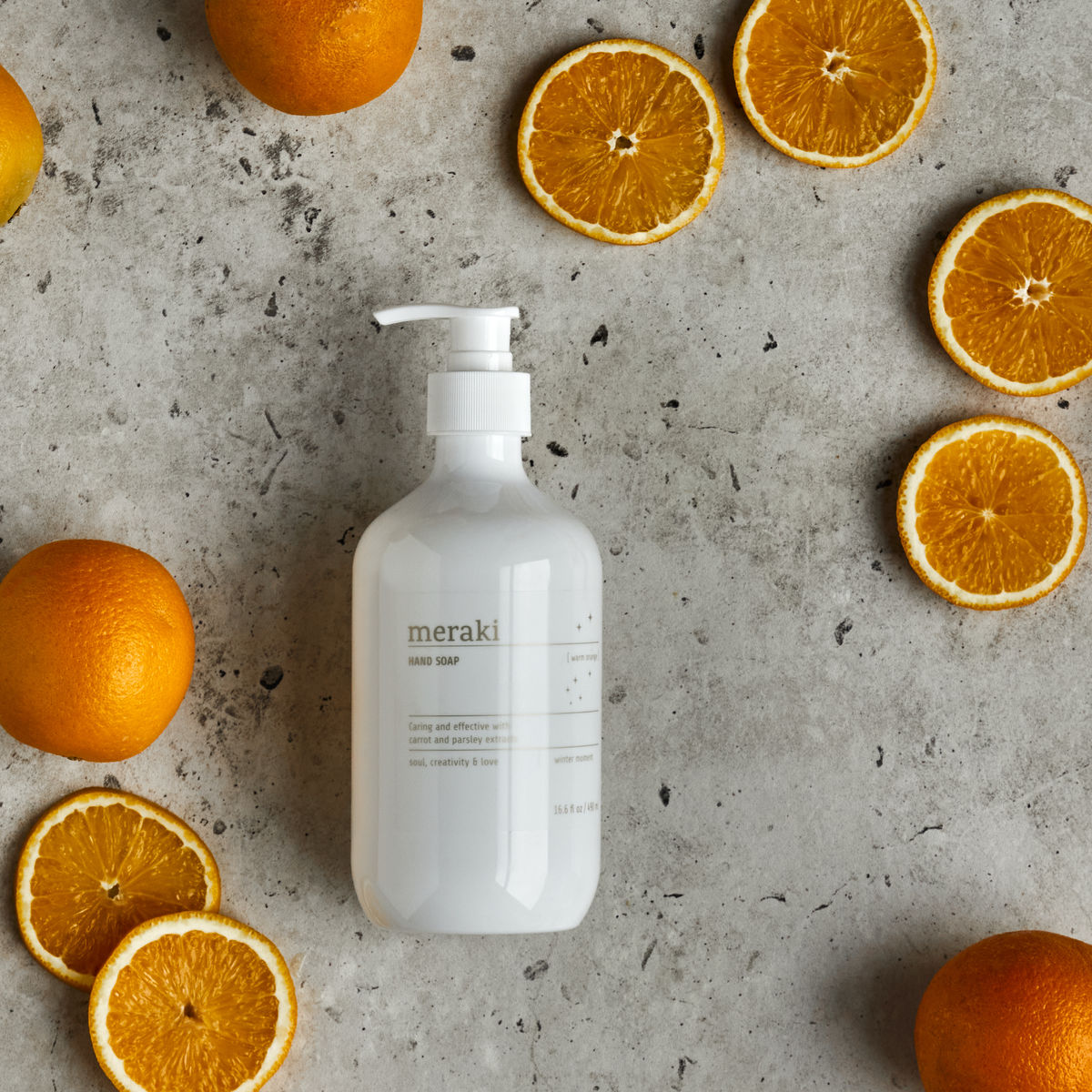 Meraki - Hand Soap, Warm Orange, Winter Moment, White