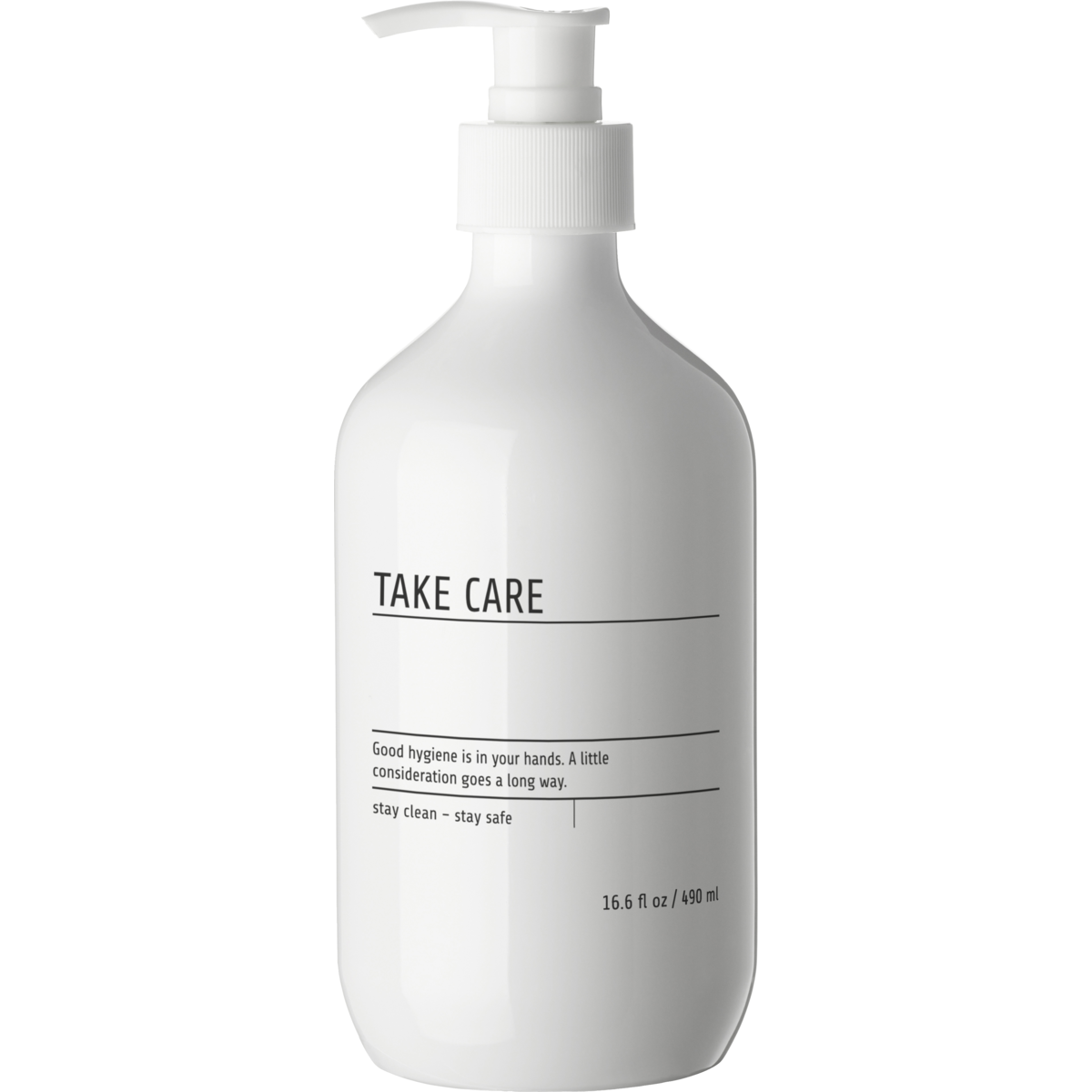 Bottle, Mkwith Pump & Label, White