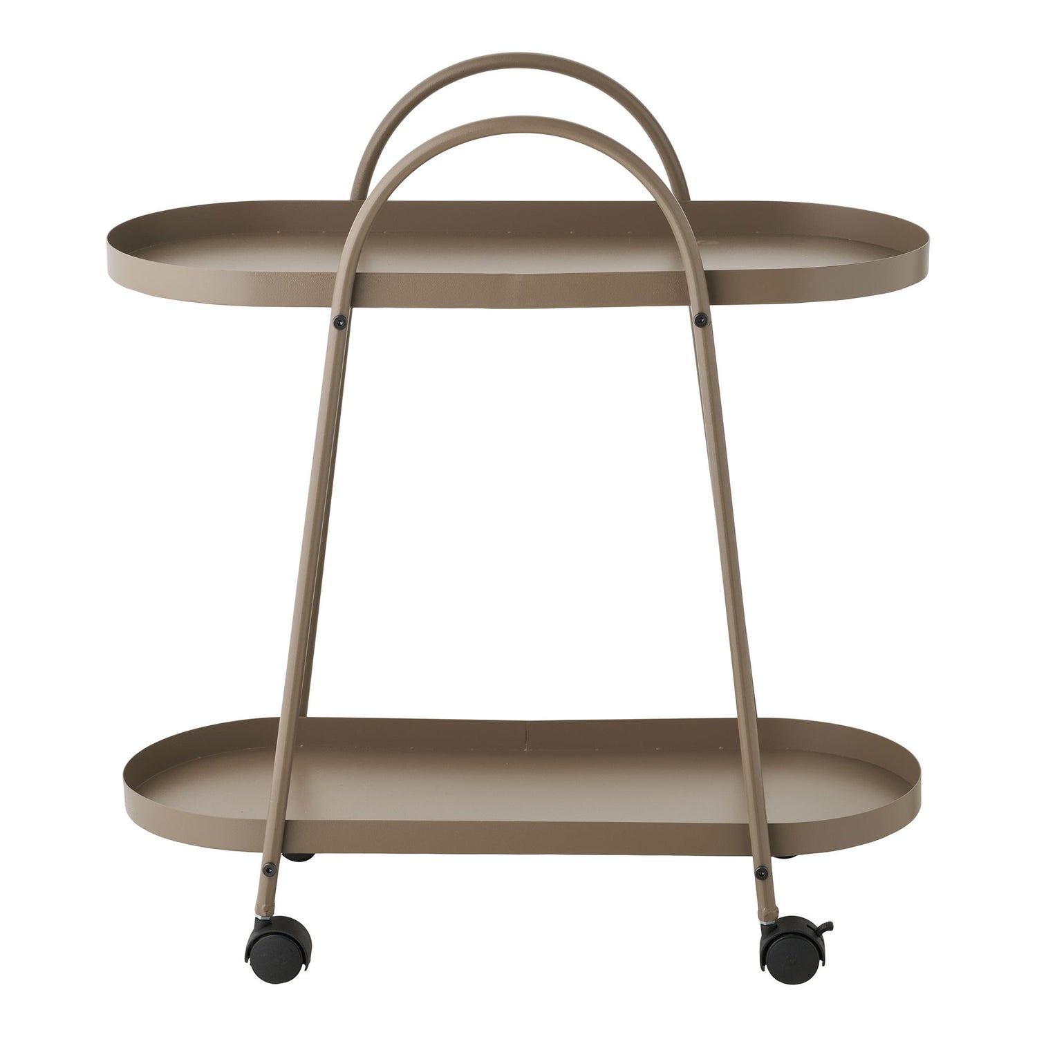 Empoli bar trolley - bar trolley, 2 shelves, steel, brown 27.5x60x64 cm