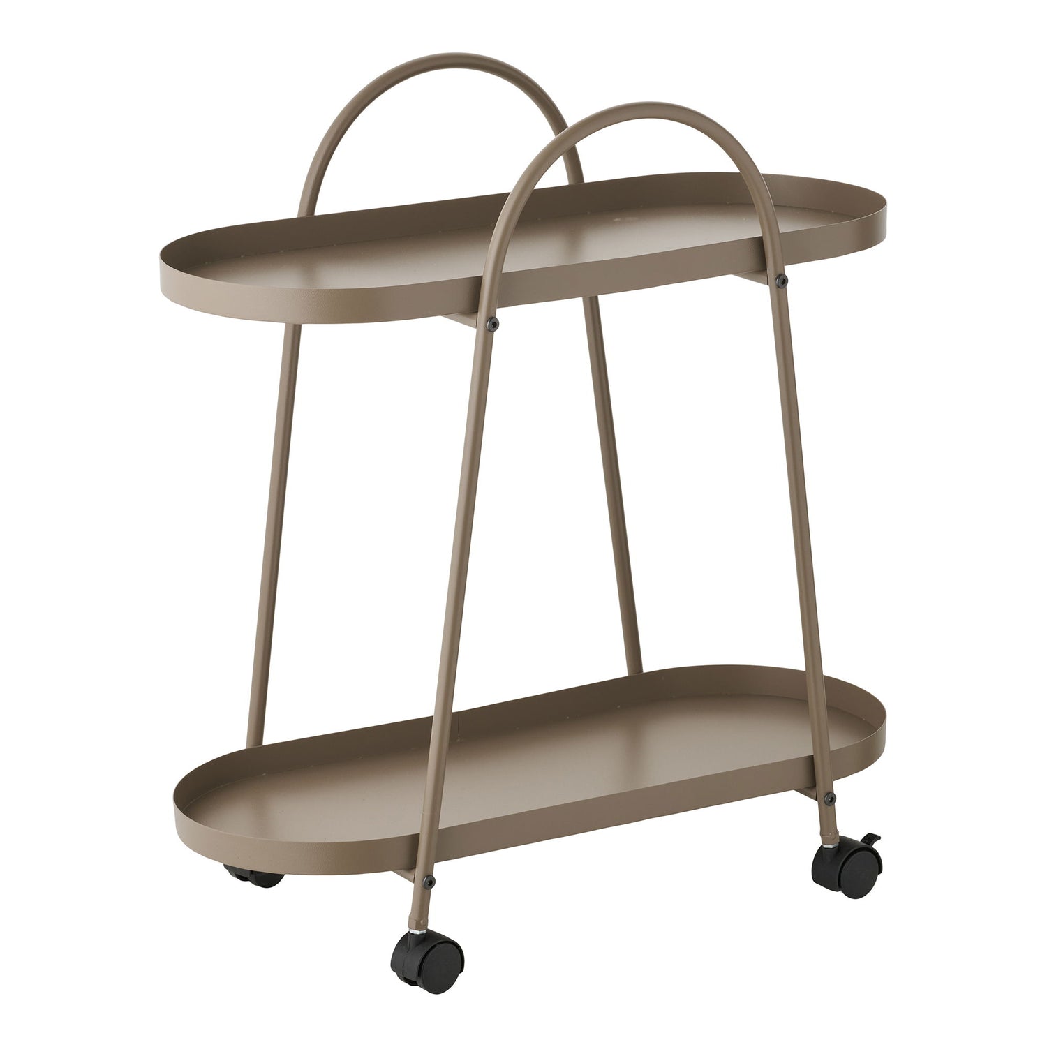 Empoli bar trolley - bar trolley, 2 shelves, steel, brown 27.5x60x64 cm