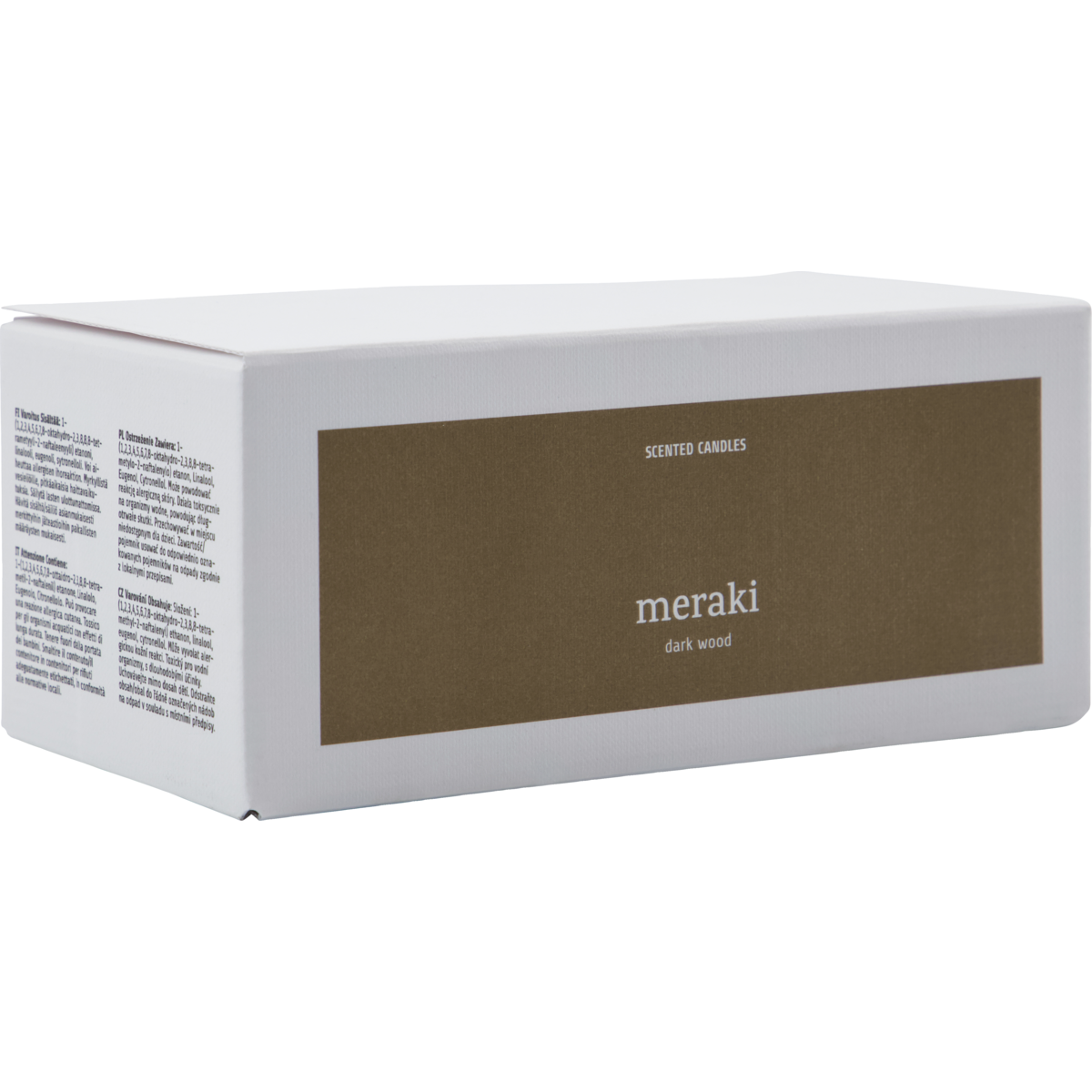 Scented candle, Dark wood., Brown