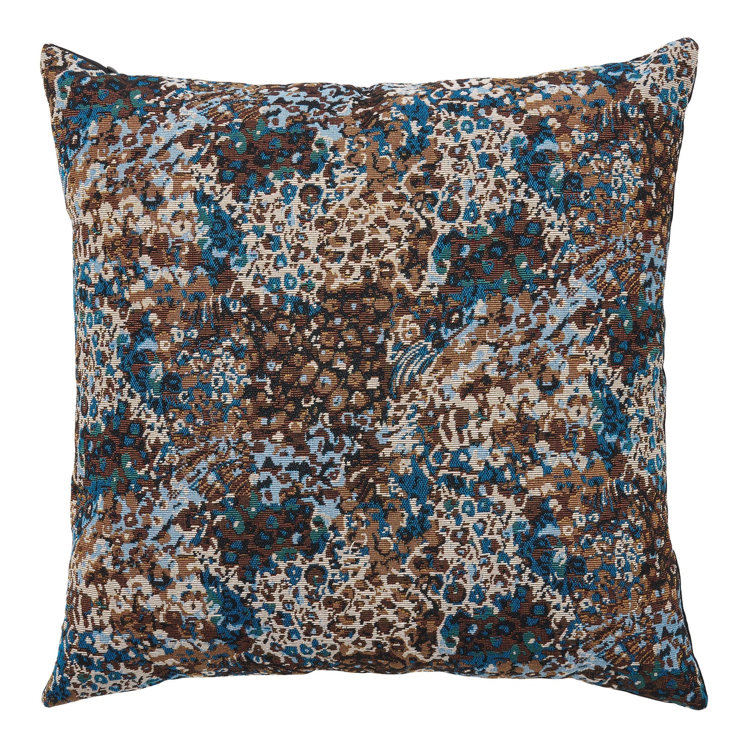 Blossom pillow - pillow, blue/brown mix 45x45 cm