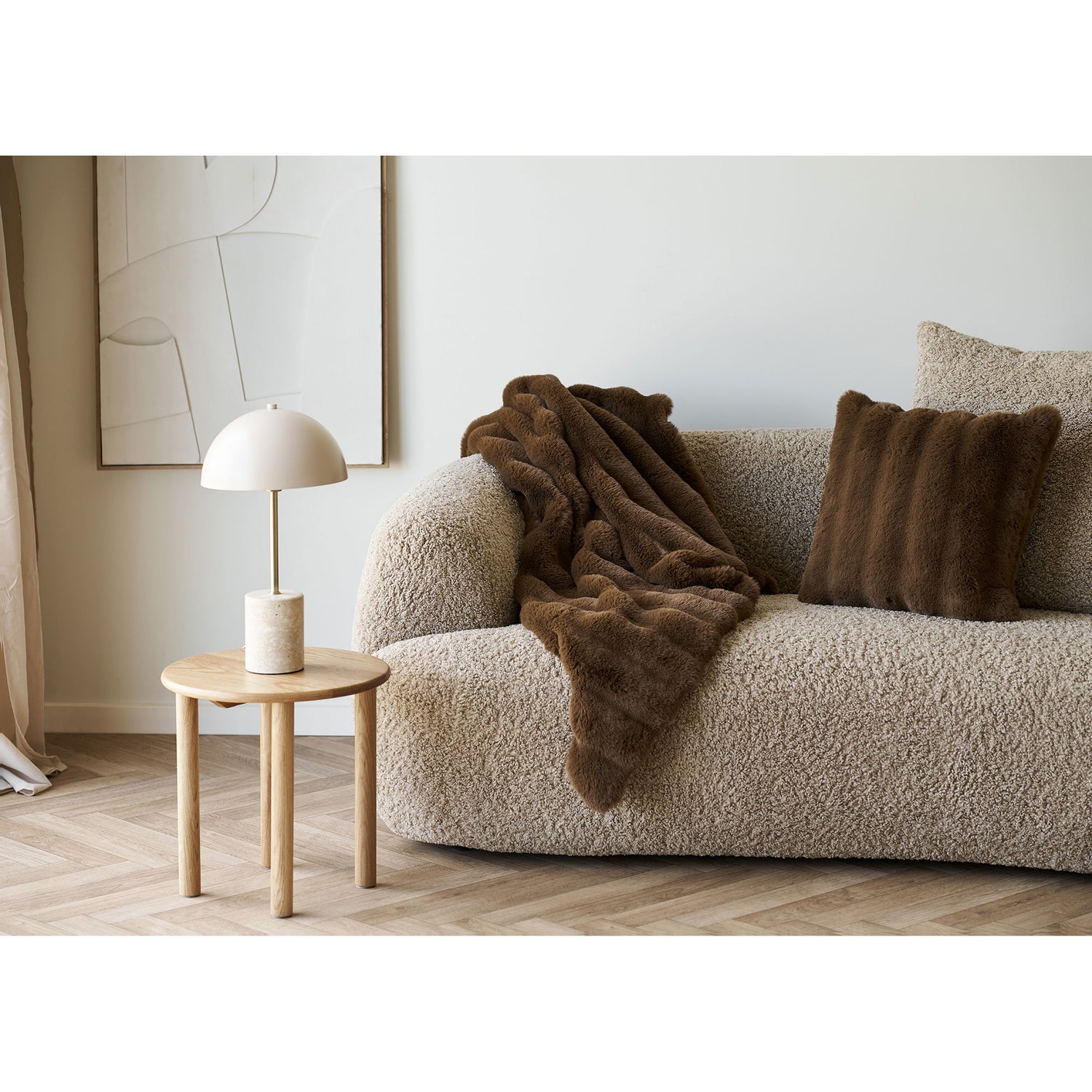 Galena pillow - pillow, imitation fur, brown 45x45 cm