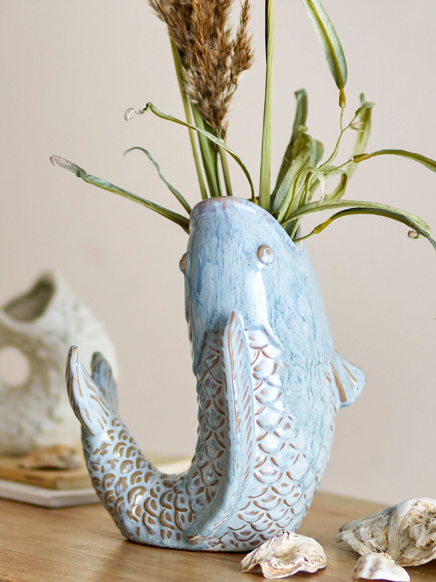 Creative Collection Hiro Vase, Blue, Stoneware