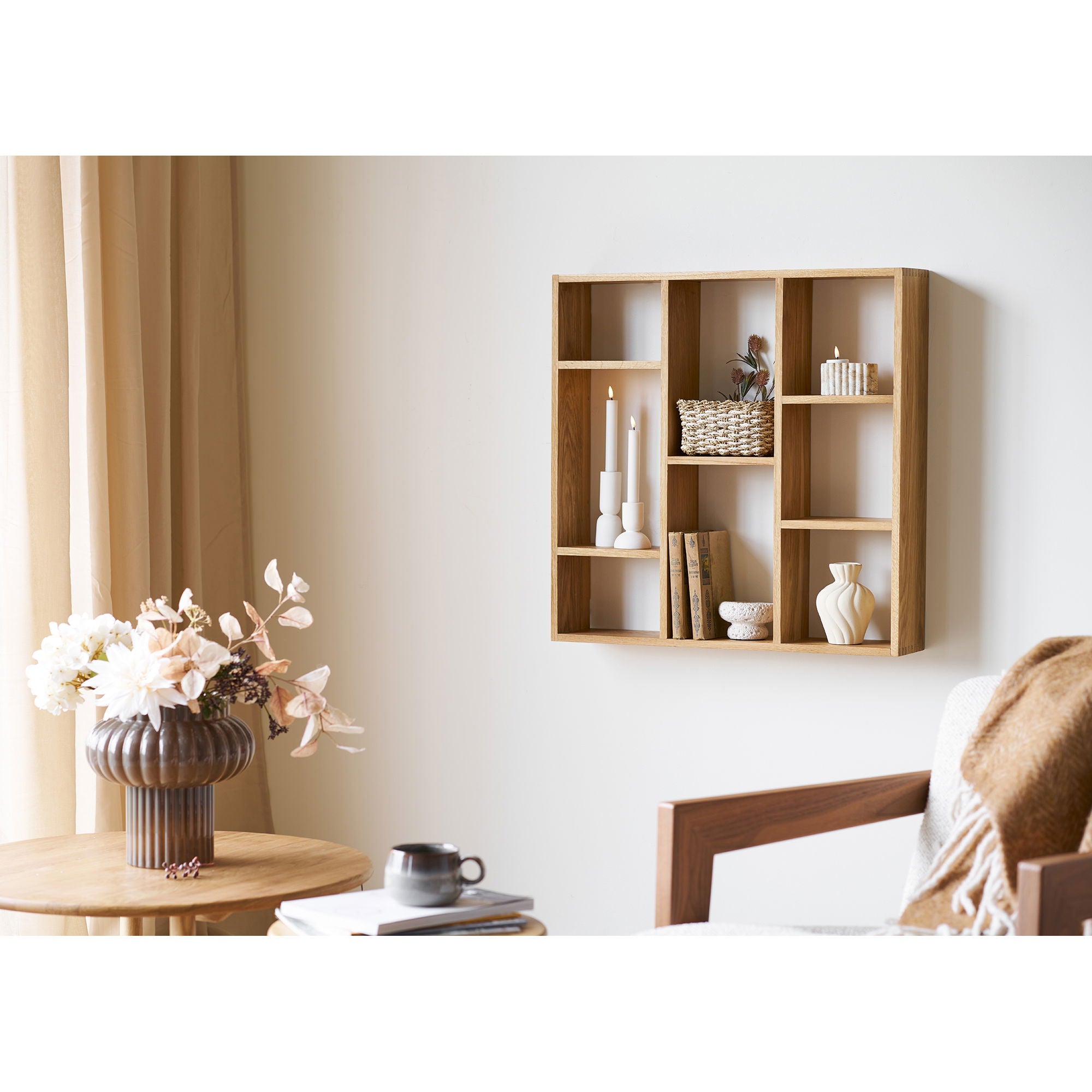 Townsville wall shelf - wall shelf, oak 15x70x70 cm
