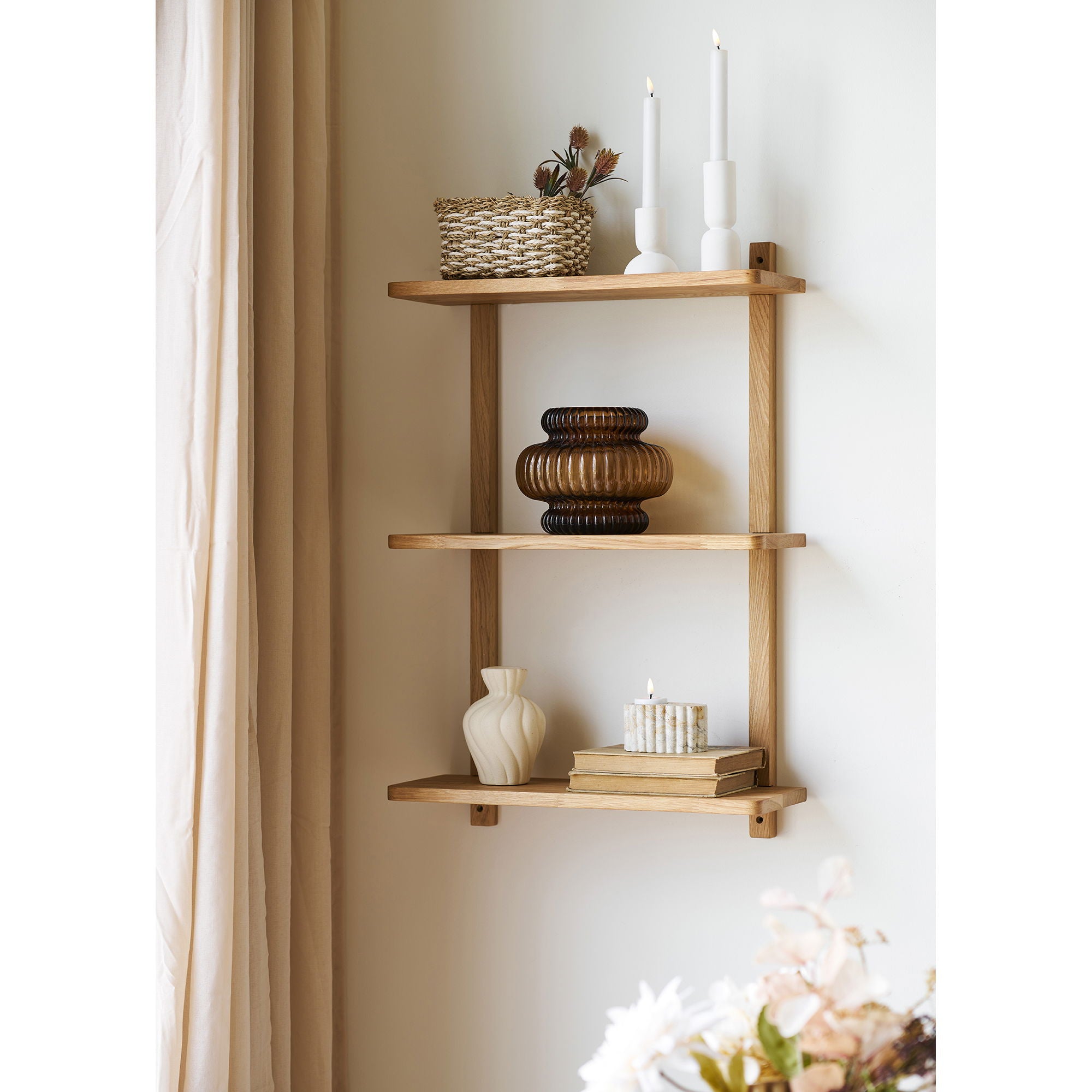 Townsville wall shelf - wall shelf, oak 20x50x75 cm