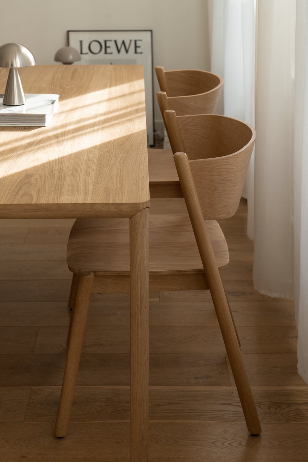 Oblique Dining Chair Natural - 55x51xh80cm