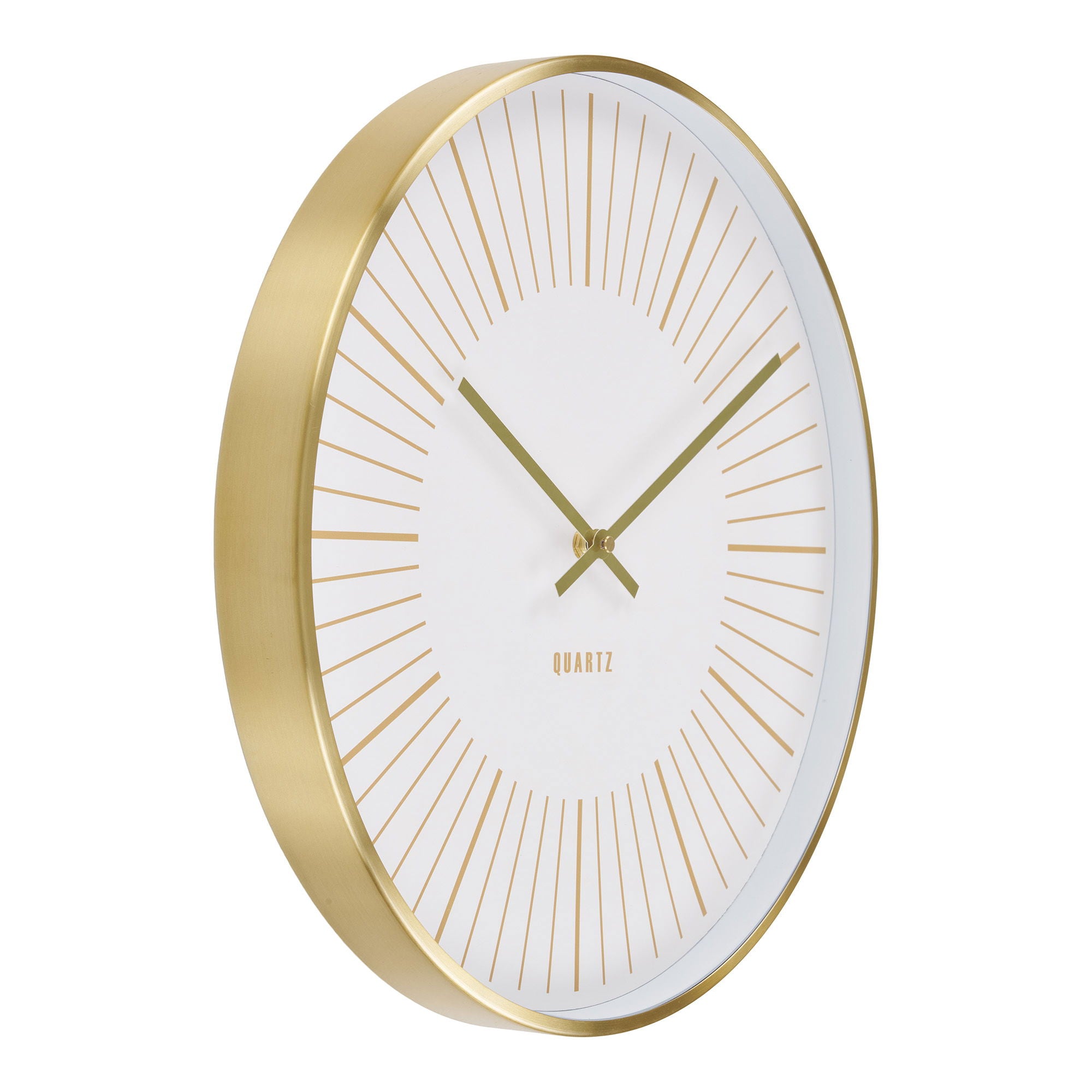 Wall clock, aluminum, gold, silent<br>Ø40 cm