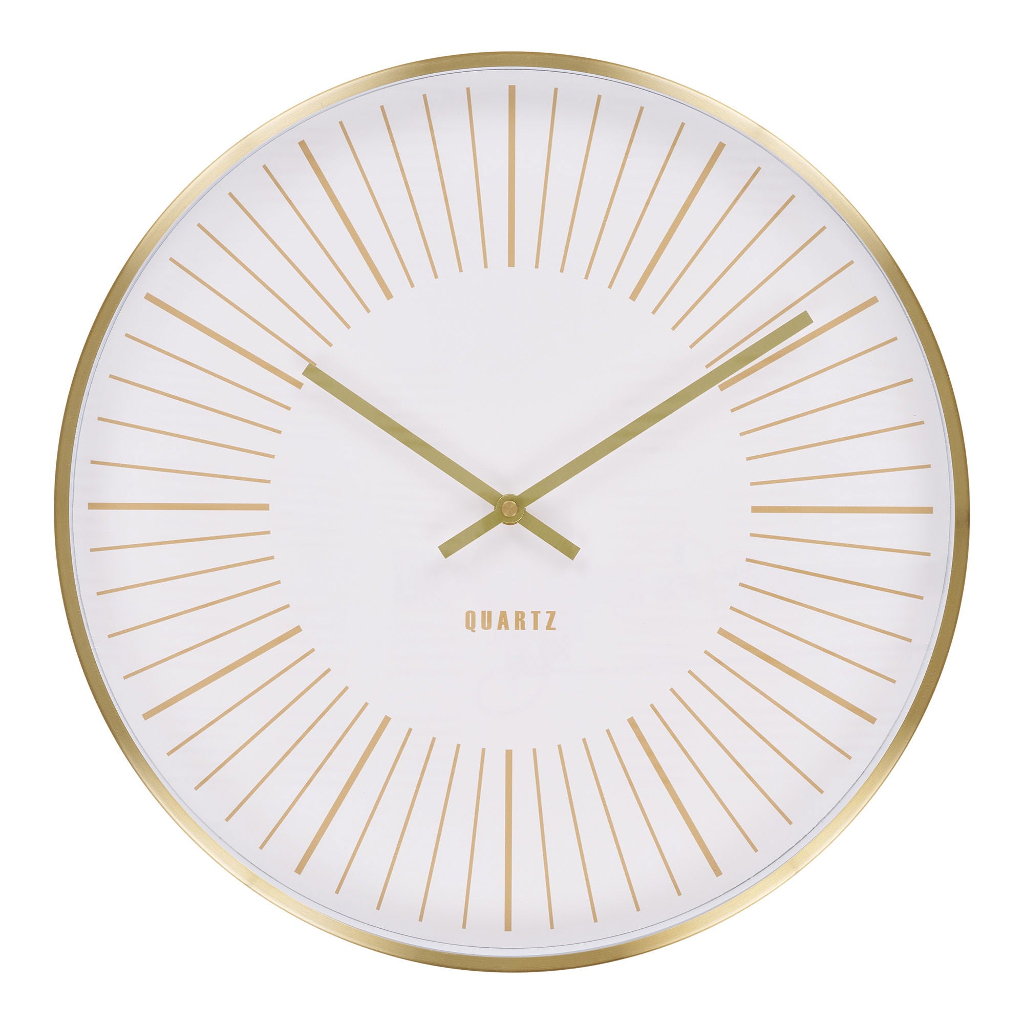 Wall clock, aluminum, gold, silent<br>Ø40 cm