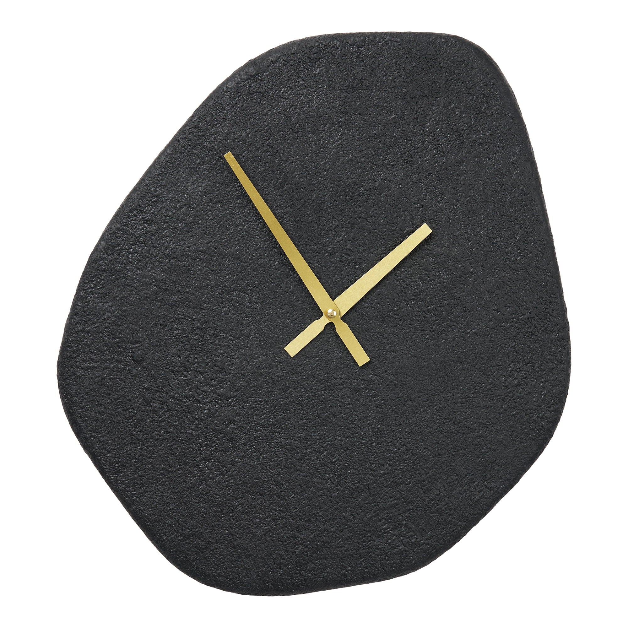 Vienna wall clock - wall clock, organic shape, cement, black, silent 38x45 cm