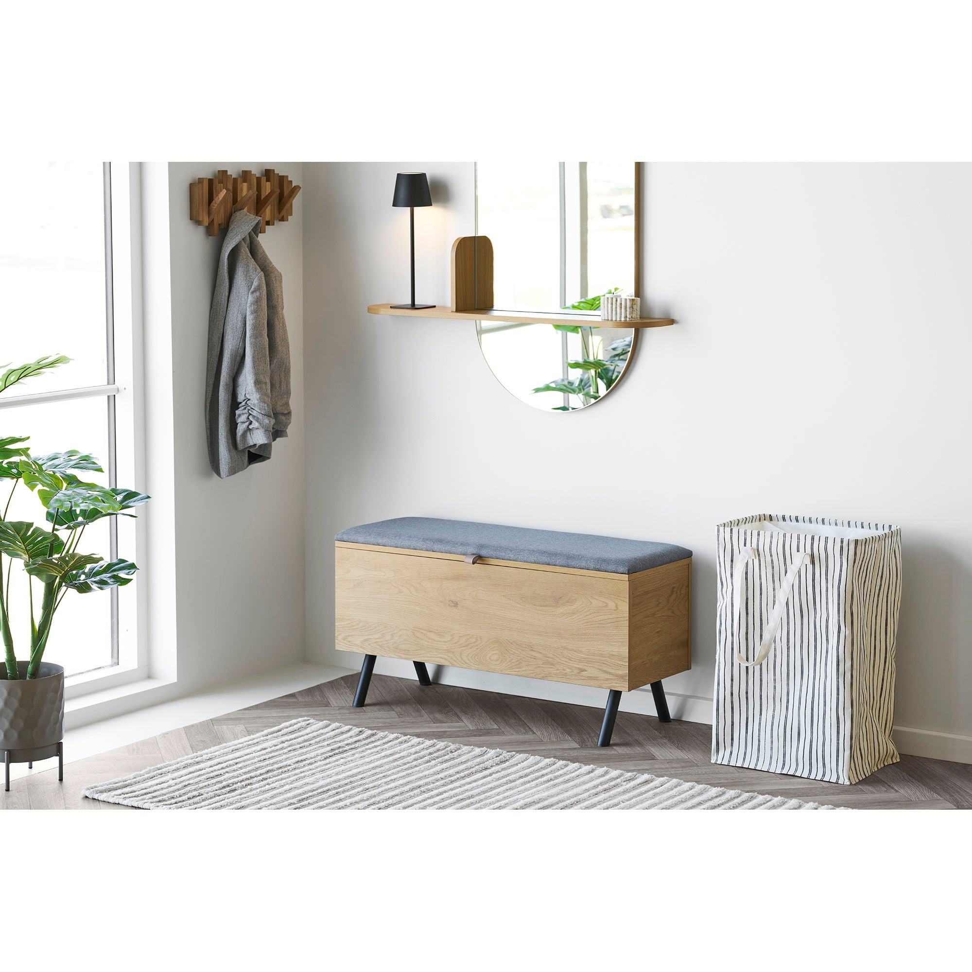 Argos laundry basket - laundry basket, fabric, beige/black 38x28x58 cm