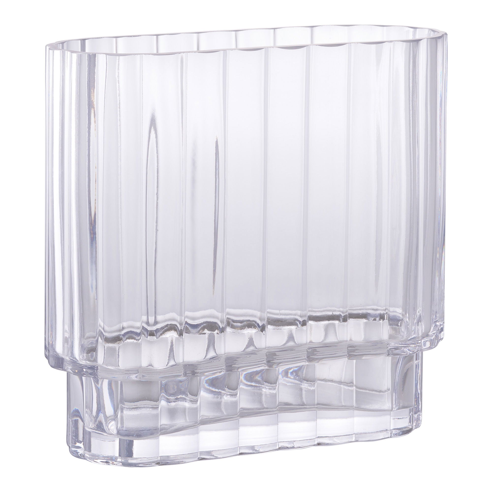 Vase, glass, clear<br>20x9x19.5 cm