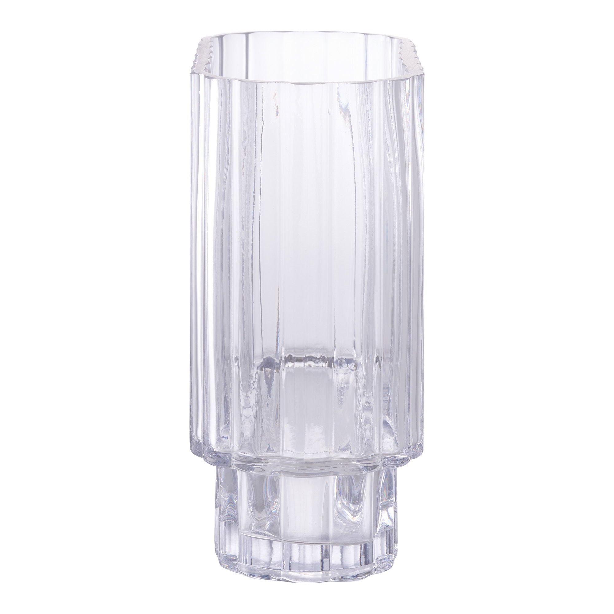 Vase, glass, clear<br>20x9x19.5 cm