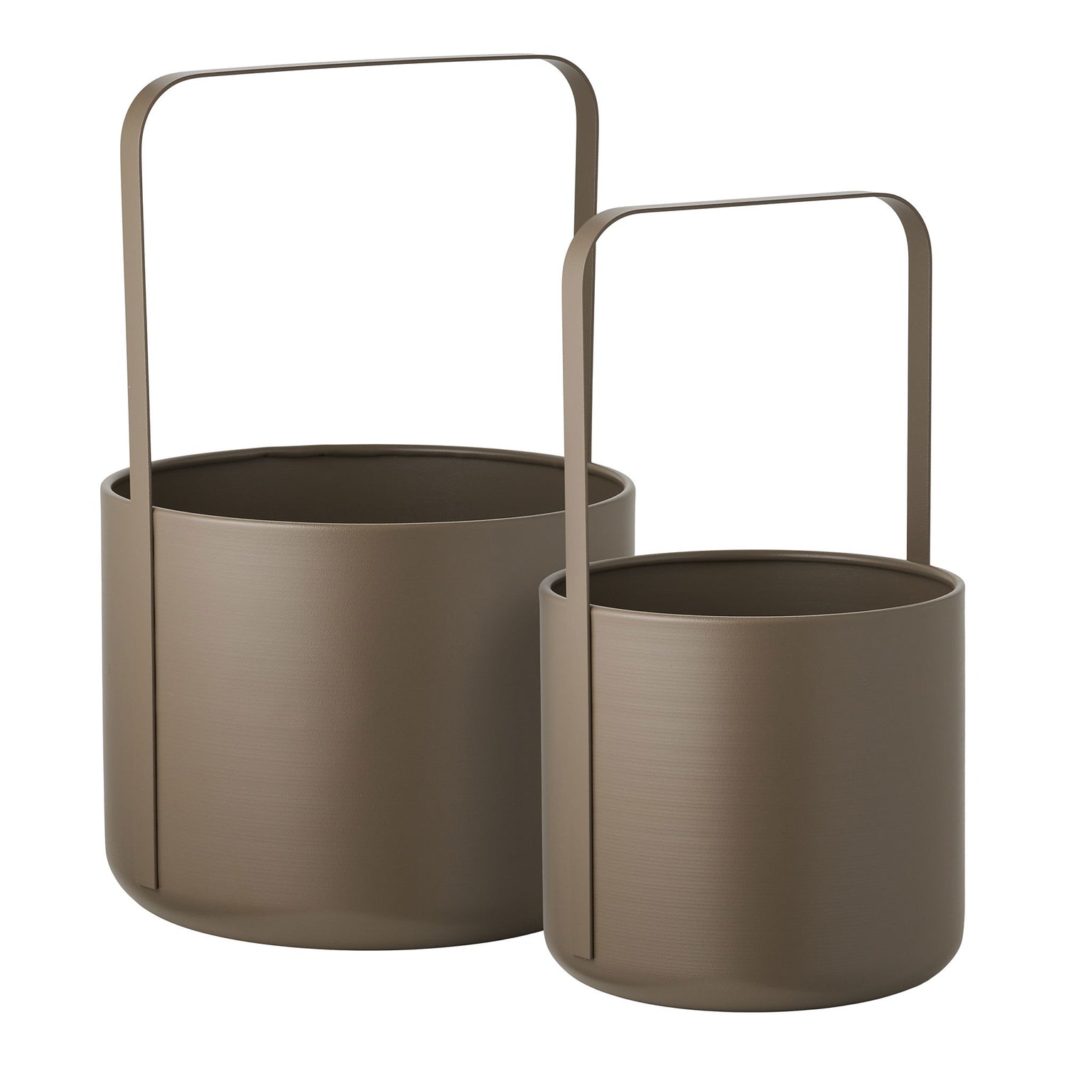 Herbal pot - herbal pot, steel, brown set of 2
