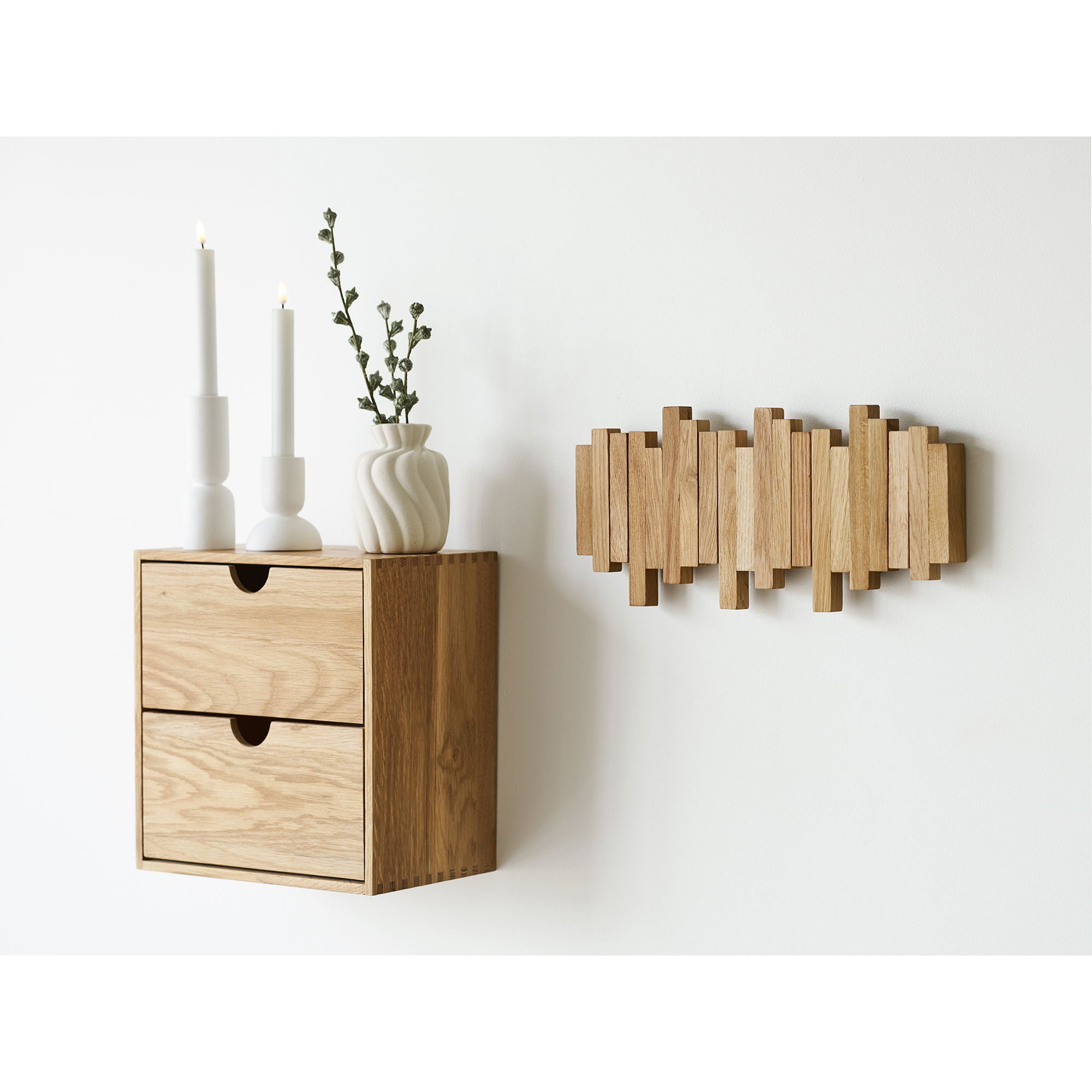 Caltra hooks - hooks, oak, nature 3x40x18 cm