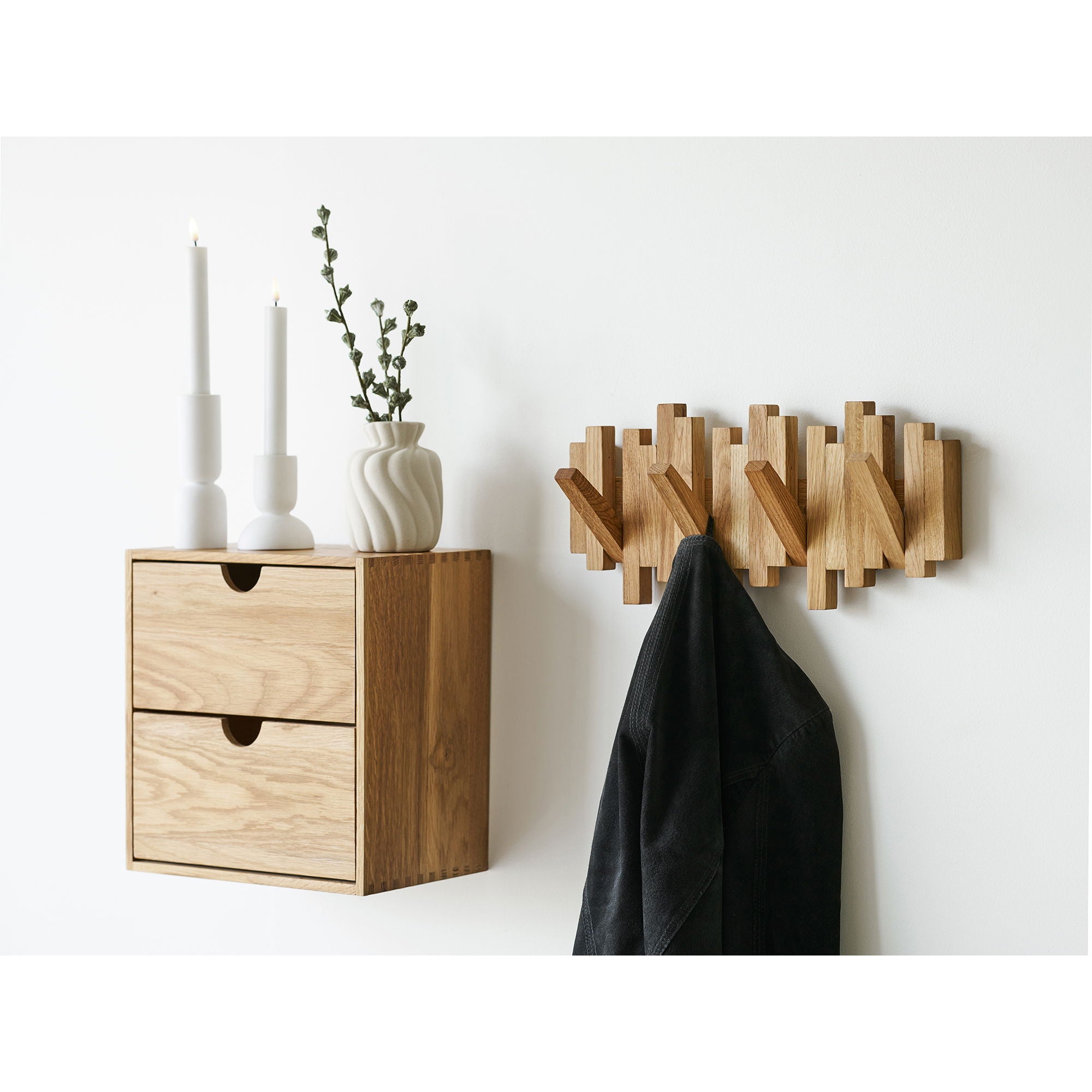 Caltra hooks - hooks, oak, nature 3x40x18 cm
