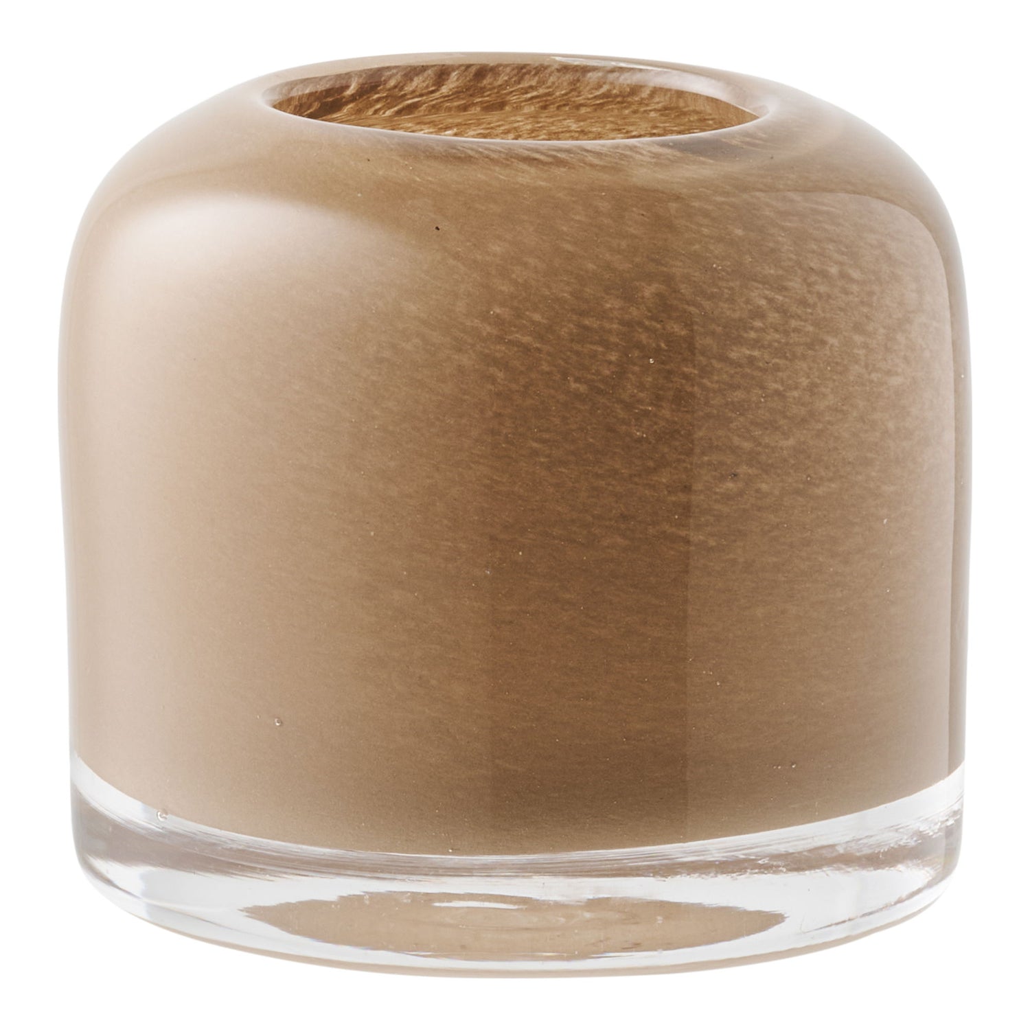 Candlestick - candlestick, mouth -blown glass, brown Ø8x7.5 cm