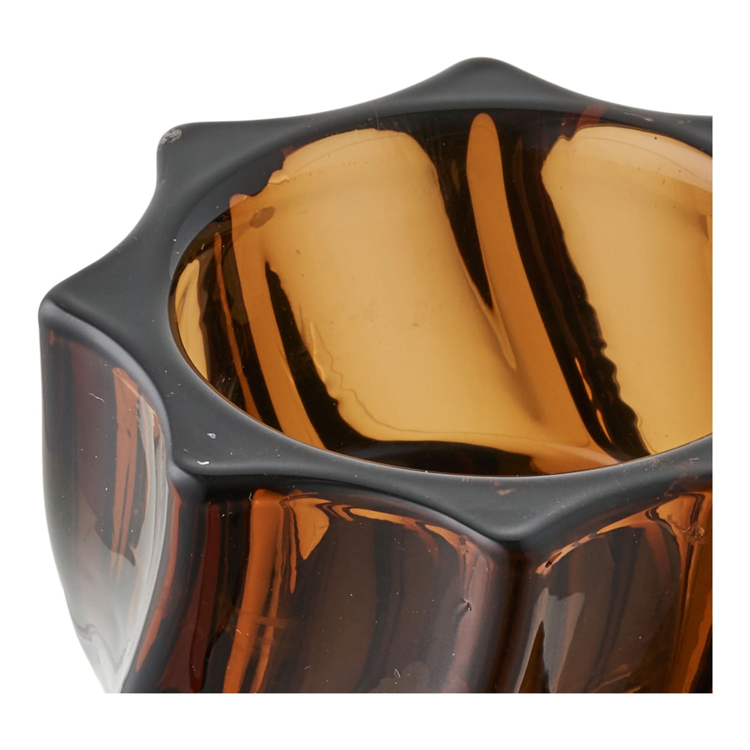 Candlestick - candlestick, glass, smoked brown set of 2