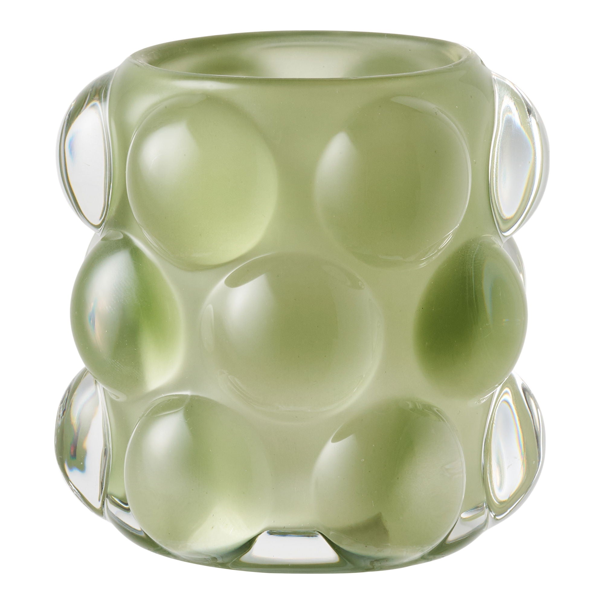 Candlestick - candlestick, glass, beige/green set of 2